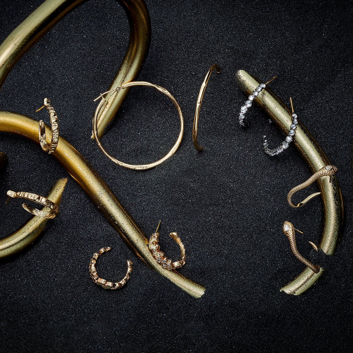 Small Gold Urchin Hoops