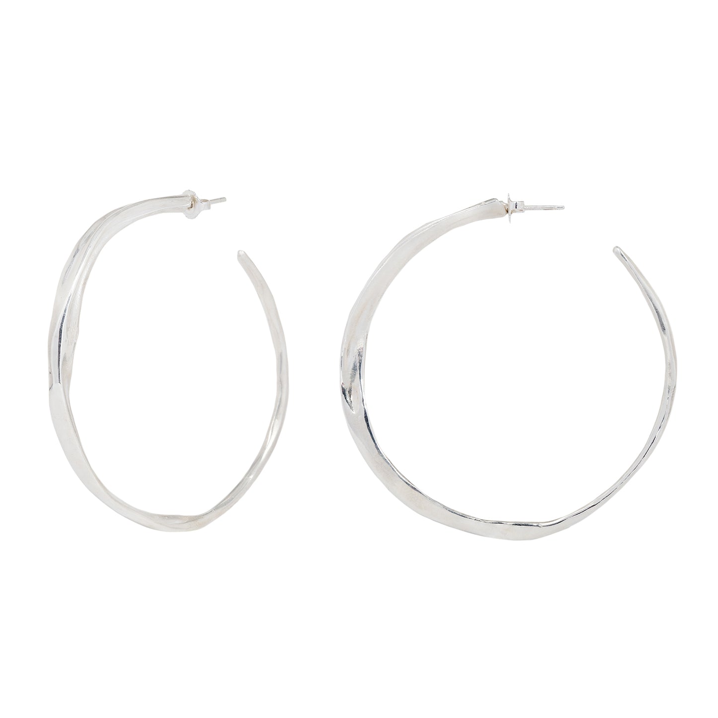 Silver Small Sinew Hoops