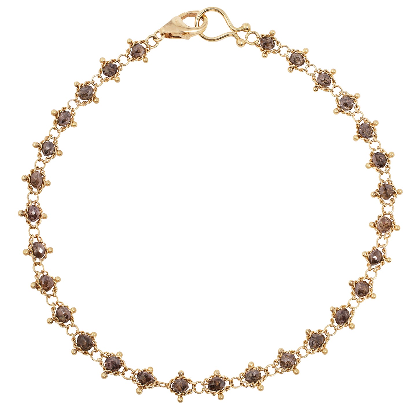 Champagne Diamond Textile Bracelet