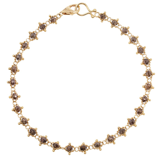 Champagne Diamond Textile Bracelet