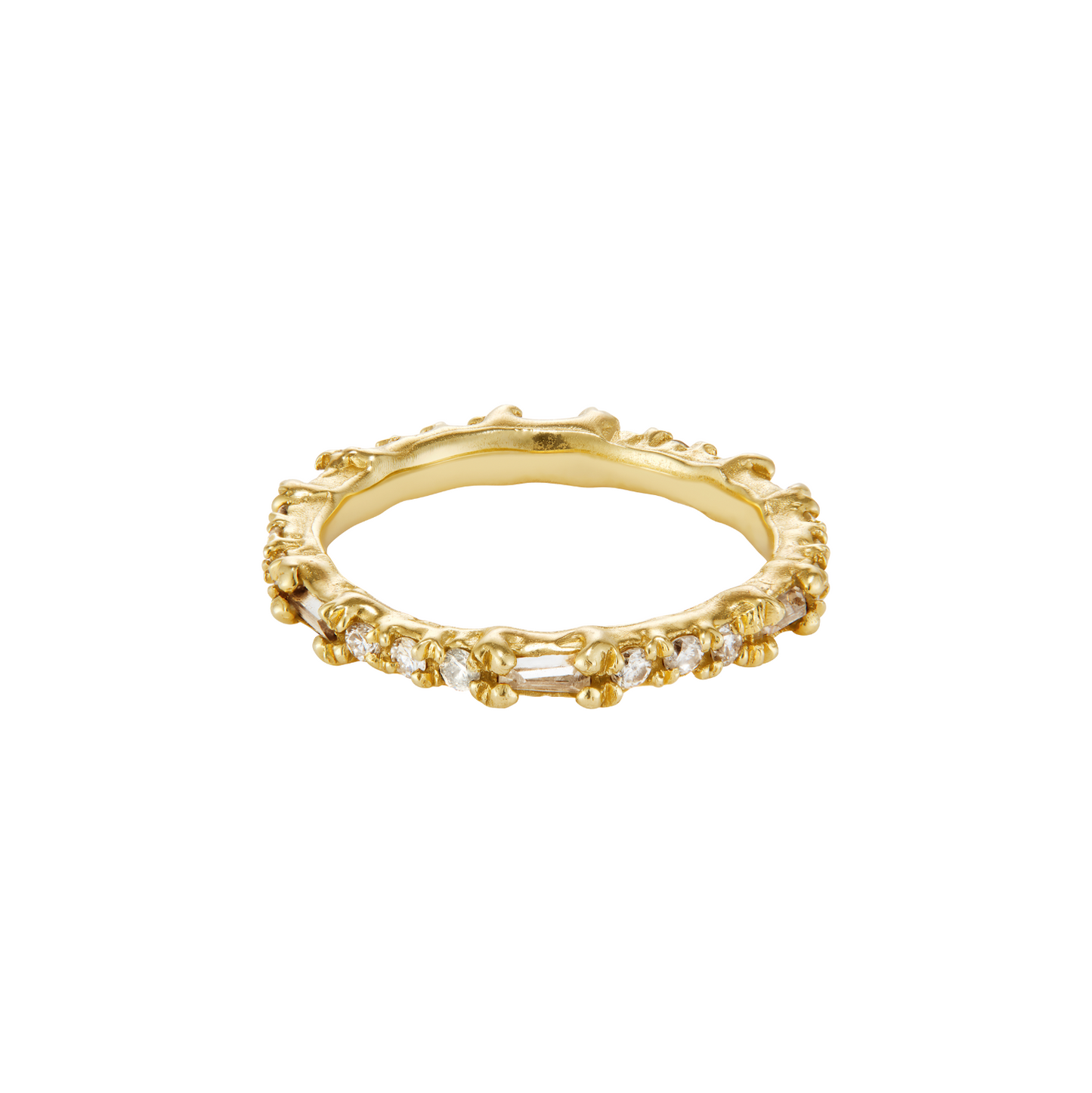 Ellis Mhairi Cameron - Gold ring with small stones on a white background