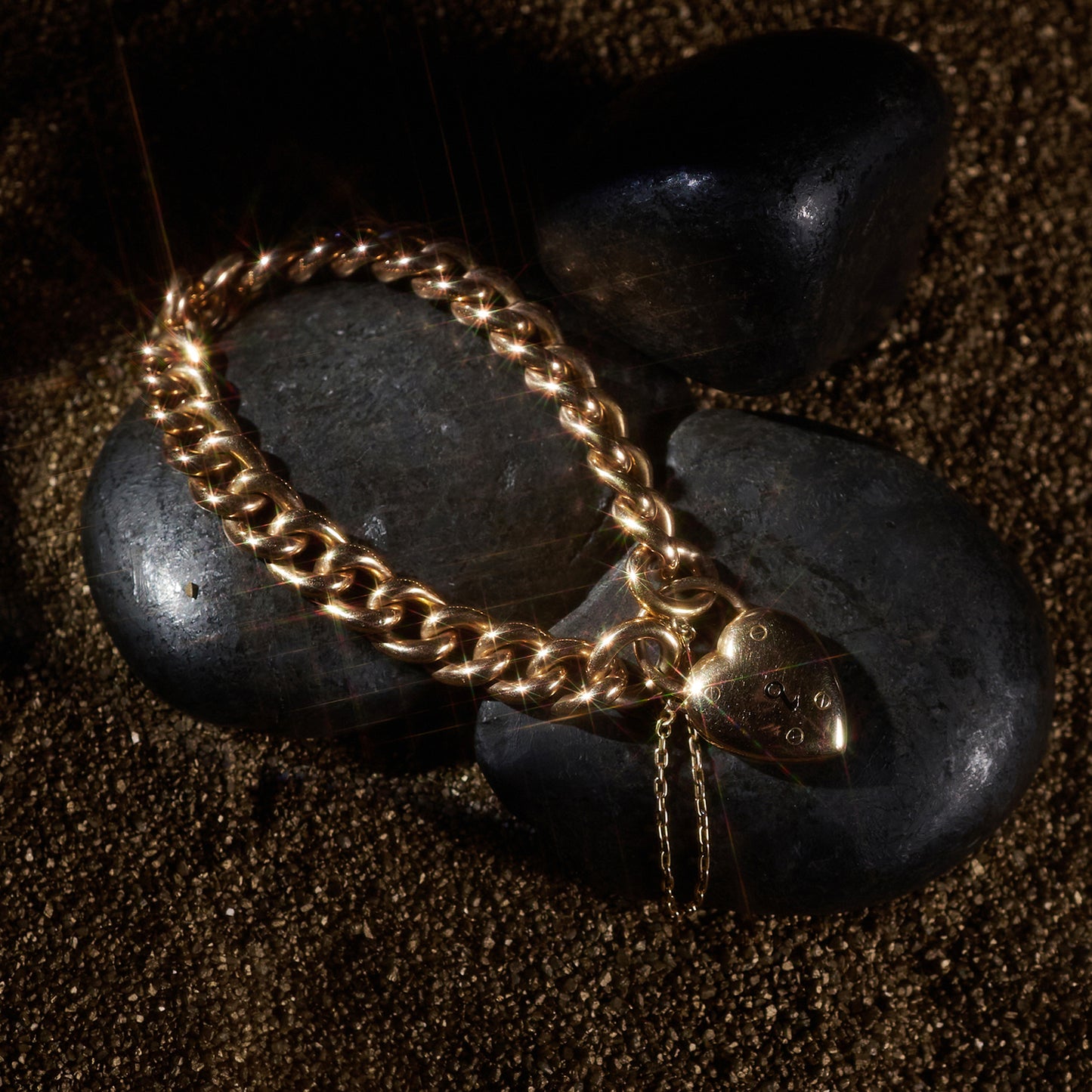 Domed Gold Heart Bracelet
