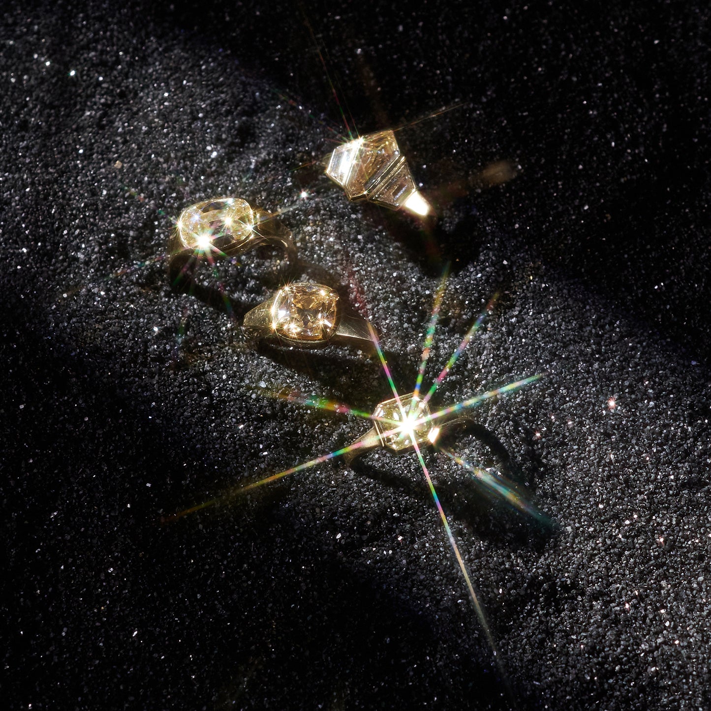 Prism Diamond Shield Ring