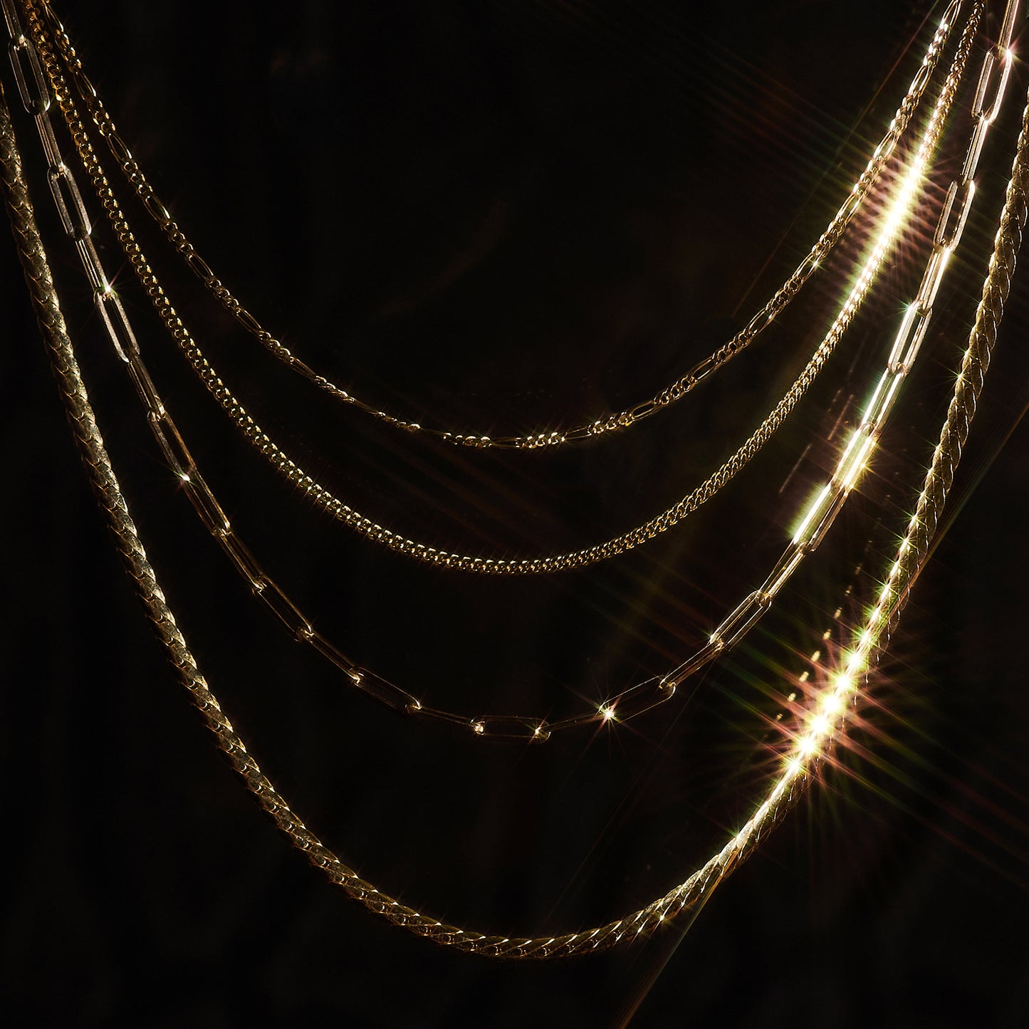 Thin Gold Figaro Necklace