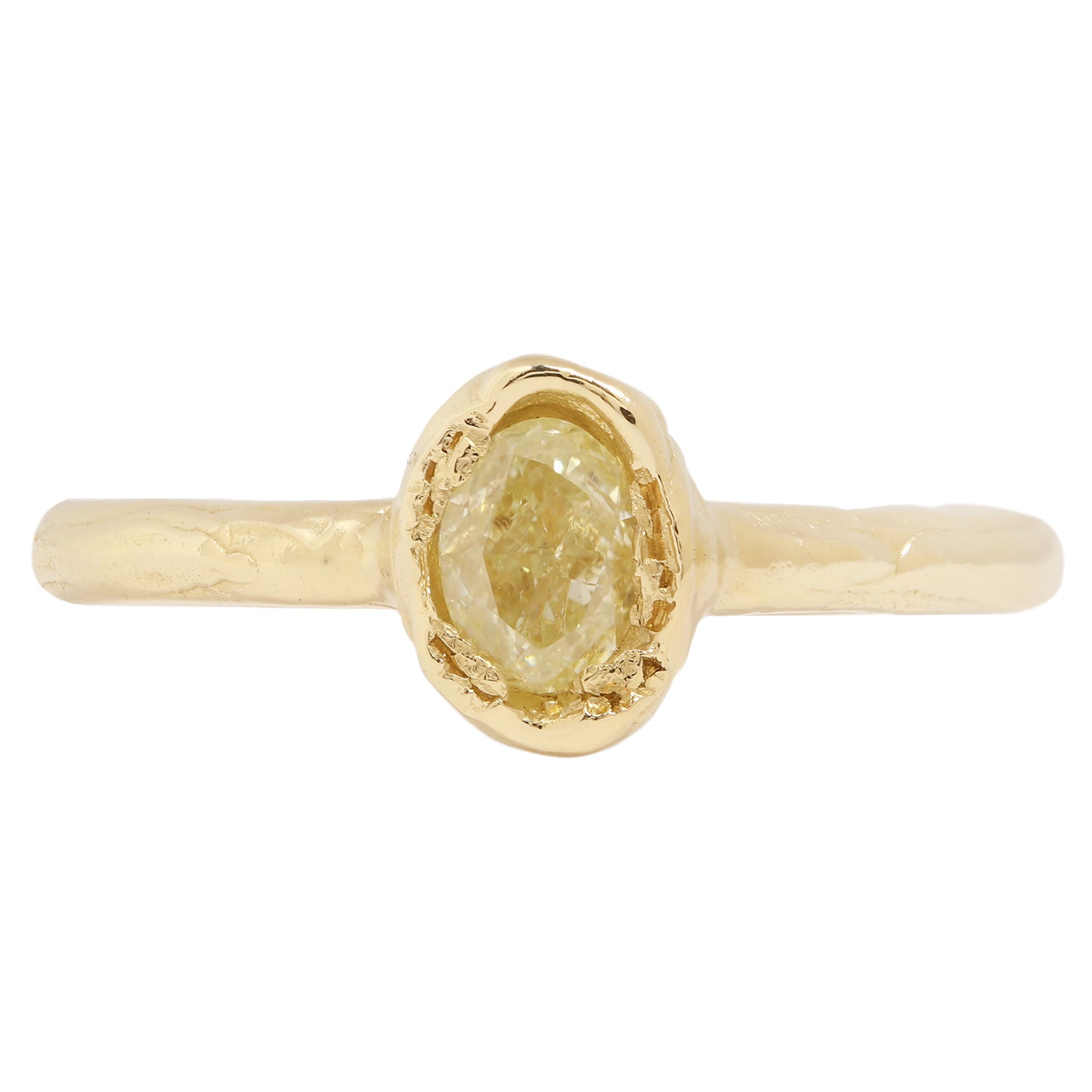 Oval Lemon Diamond Organic Ring
