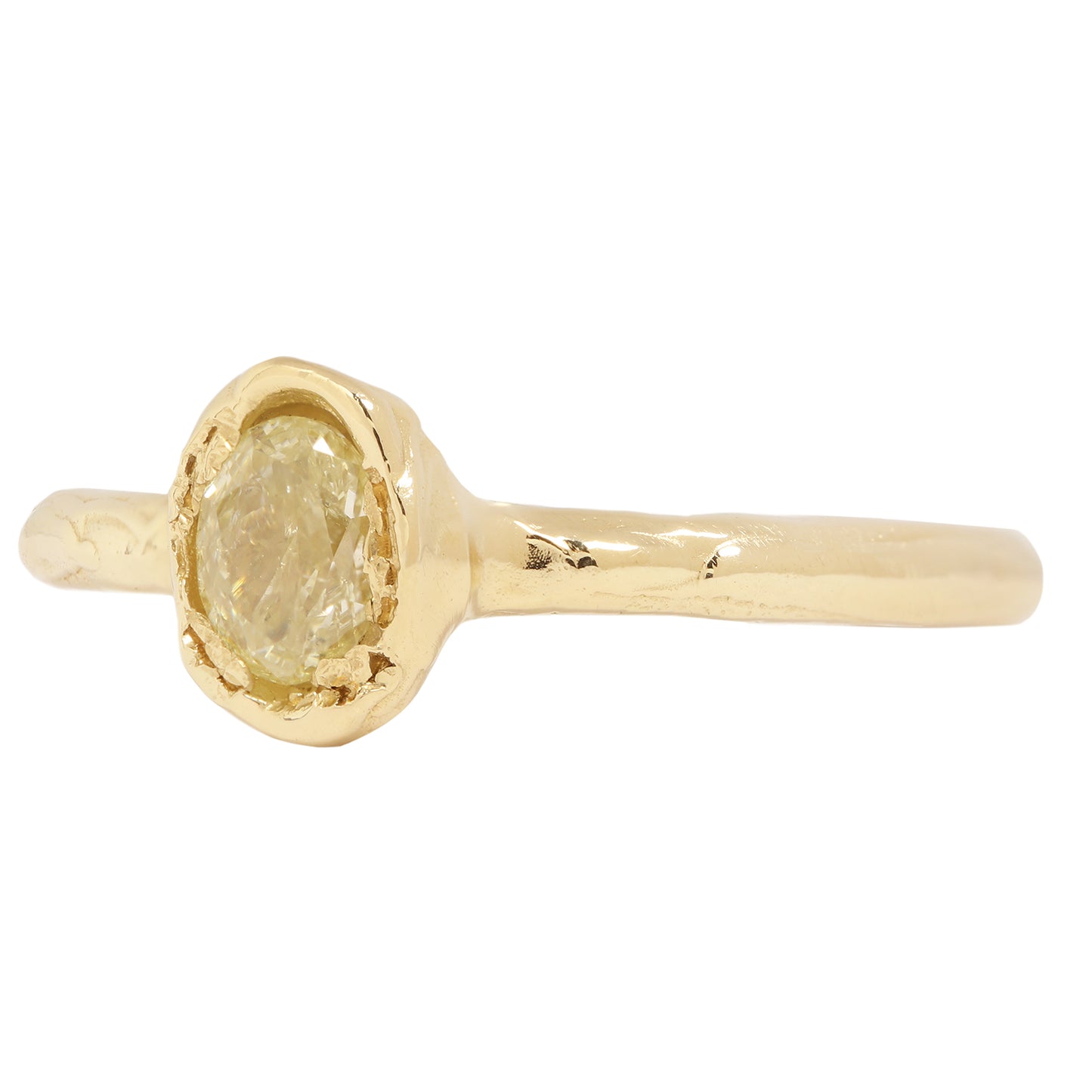 Oval Lemon Diamond Organic Ring