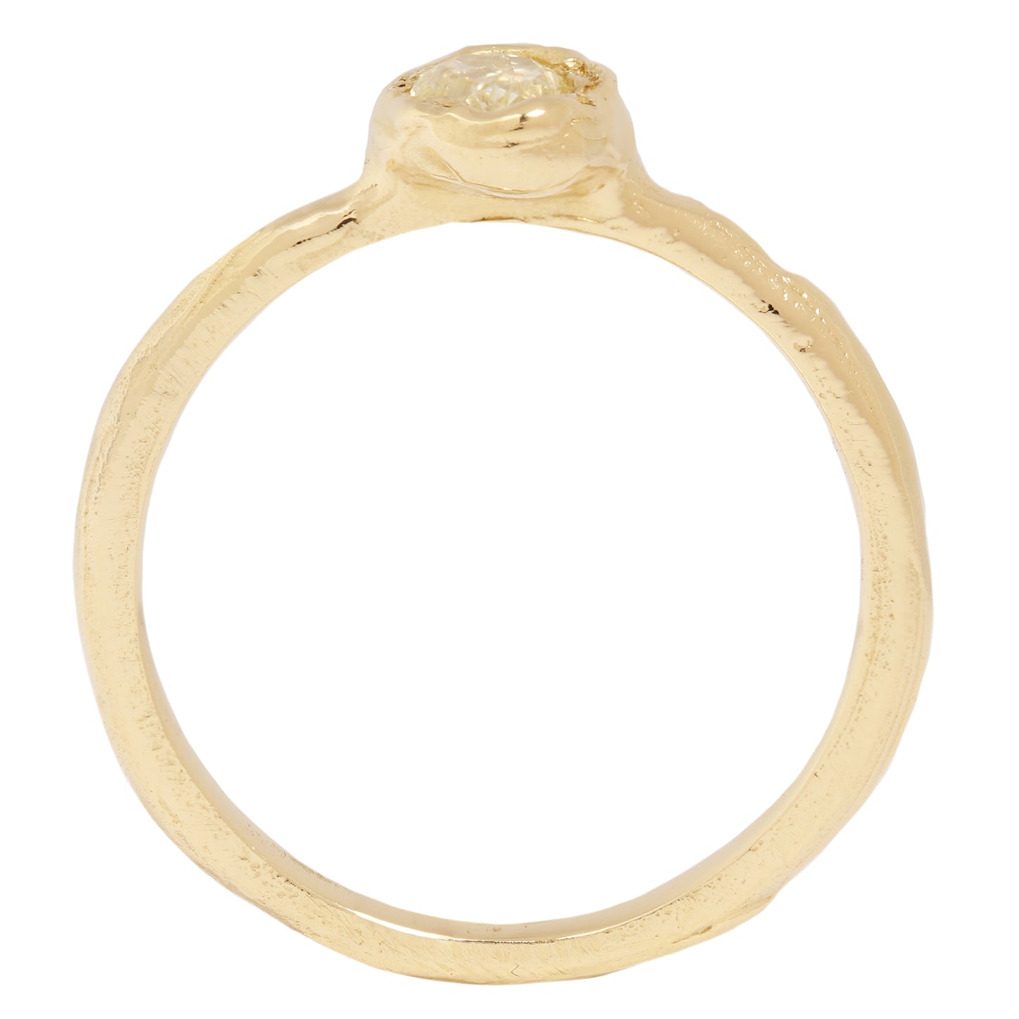 Oval Lemon Diamond Organic Ring