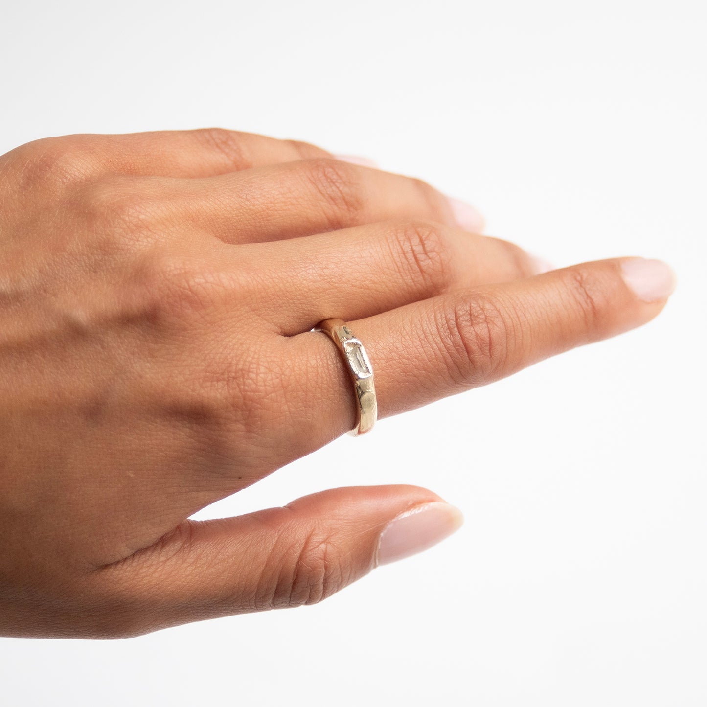 X Single Baguette Diamond Scatter Ring