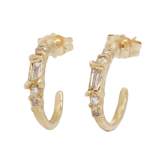 X Legacy Mixed Diamond Small Scatter Hoops