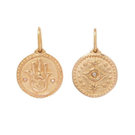 Evil Eye & Hamsa Gold Charm