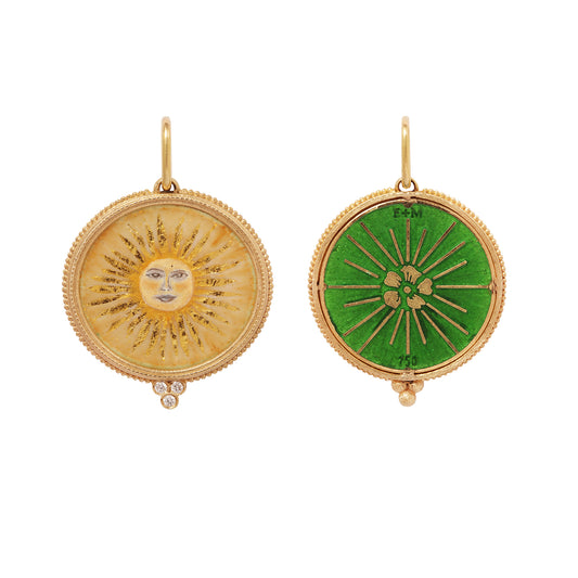 Gold Foil Sun & Diamond Charm