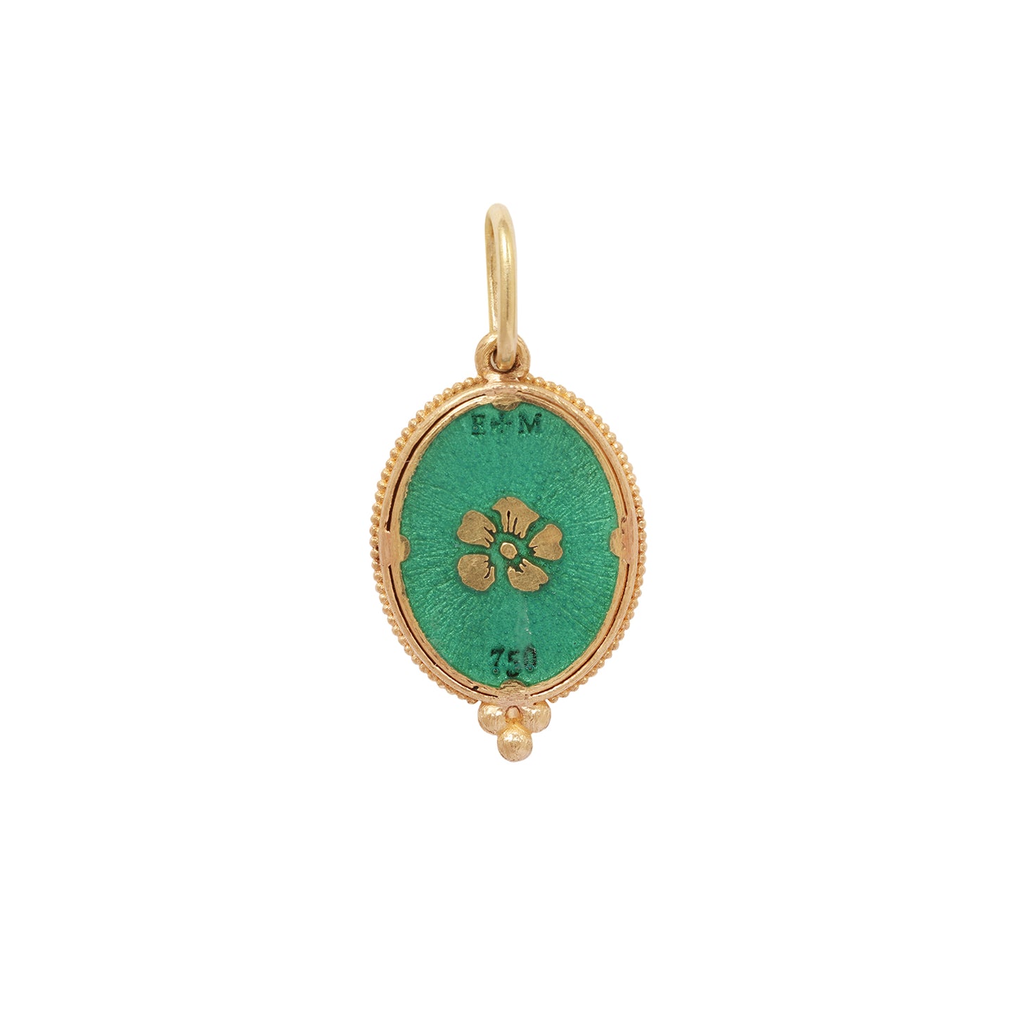 Enameled Moon & Diamond Charm