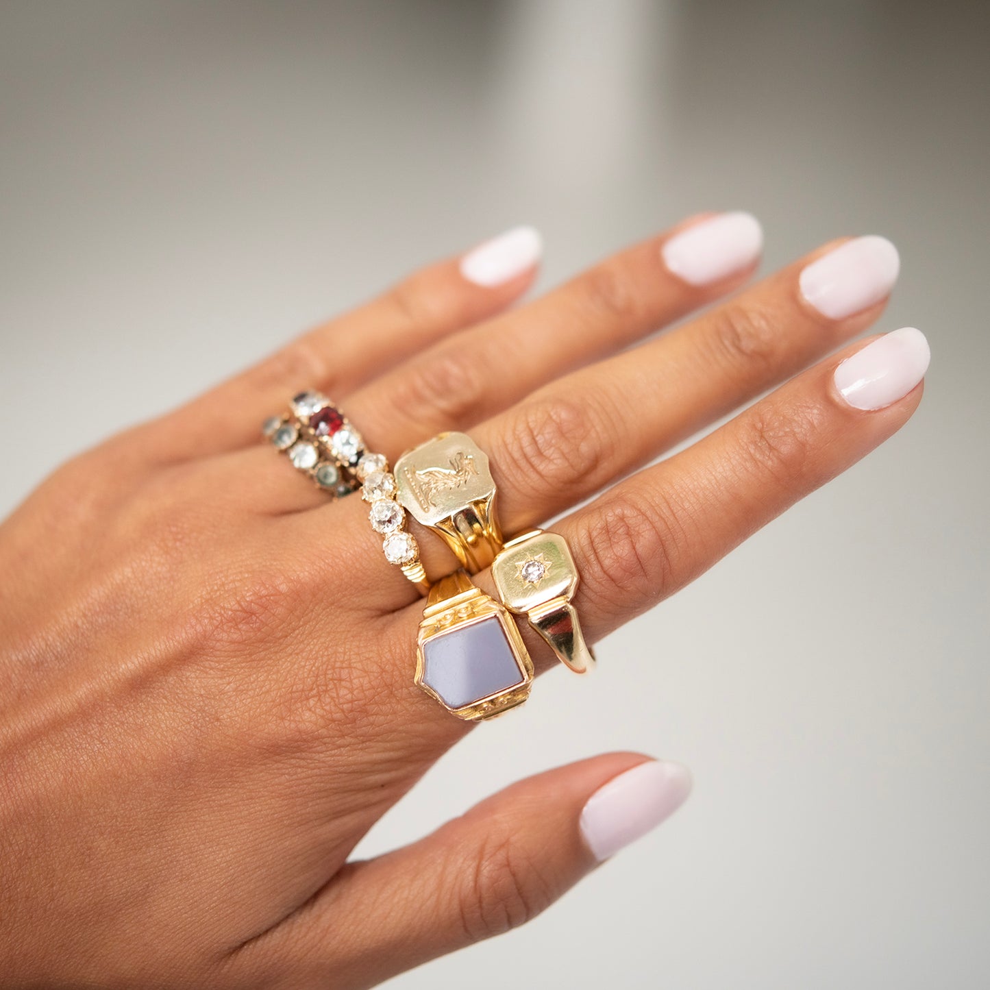 Agate Shield Signet Ring