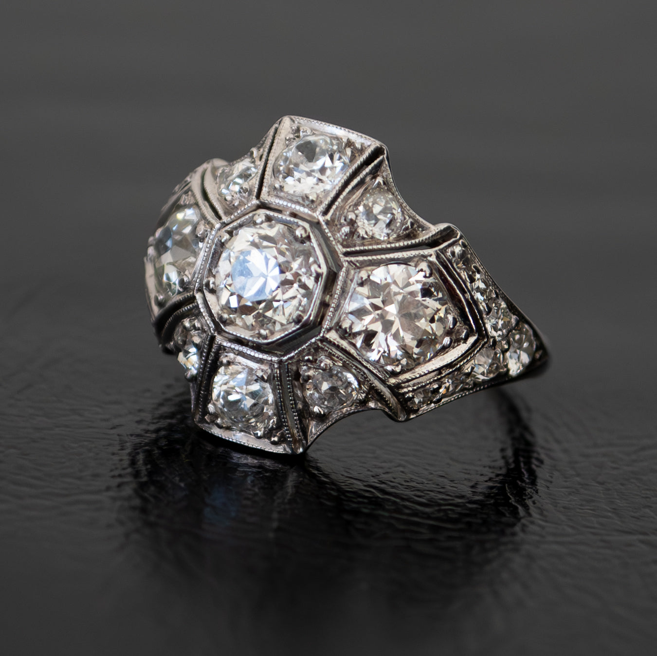 Platinum Deco Diamond Ring