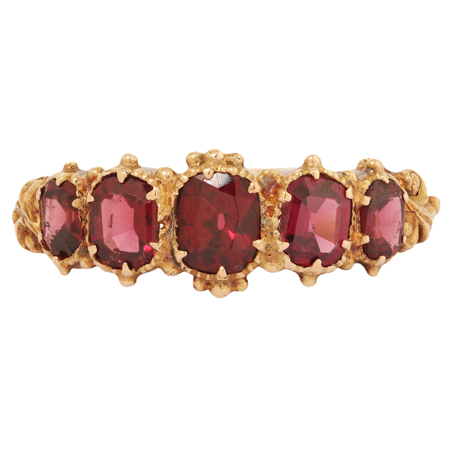 Victorian Five Garnet Ring