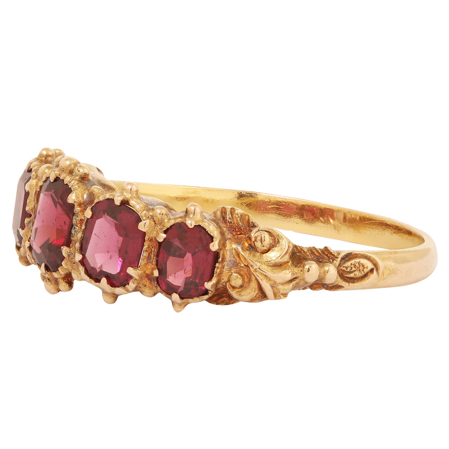 Victorian Five Garnet Ring
