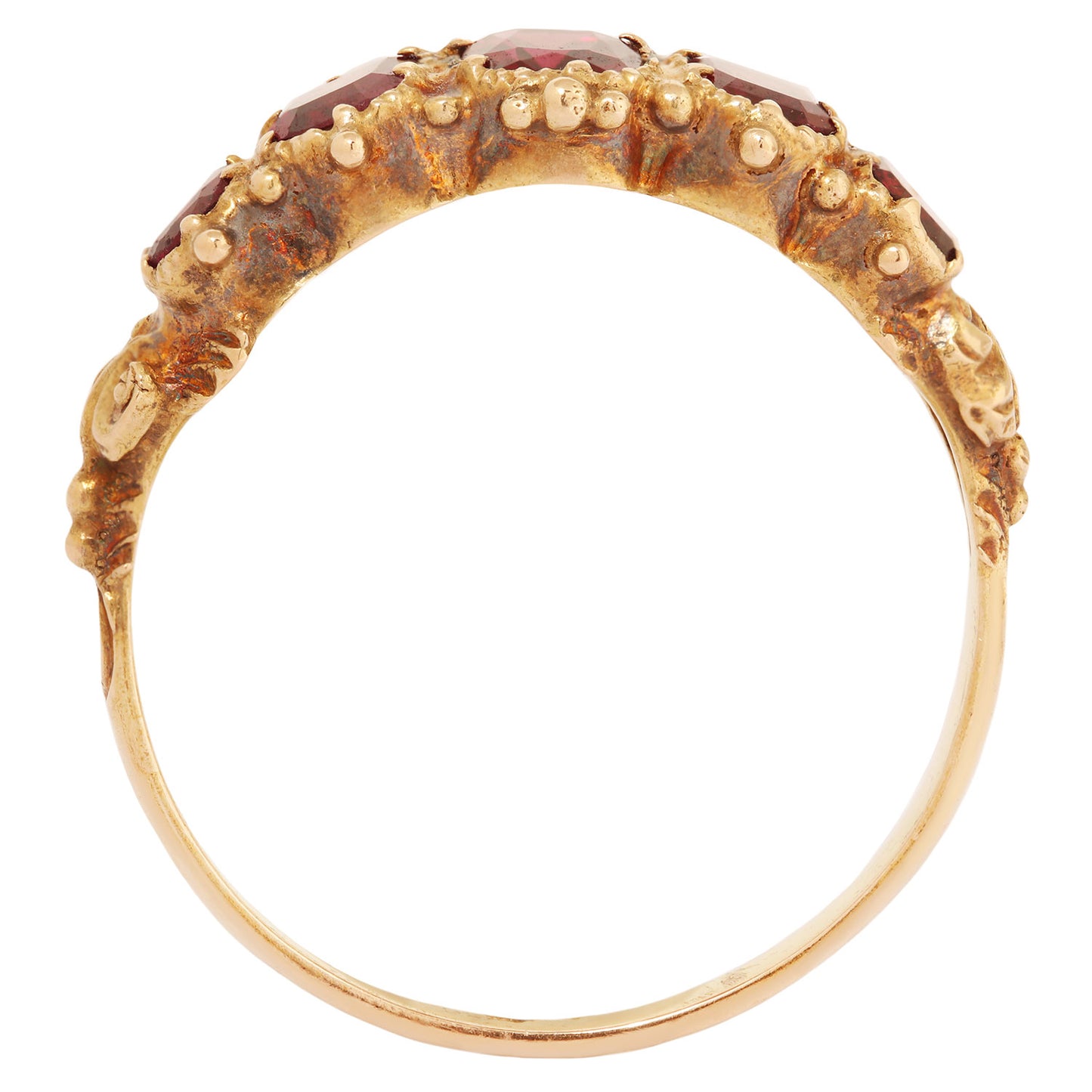 Victorian Five Garnet Ring