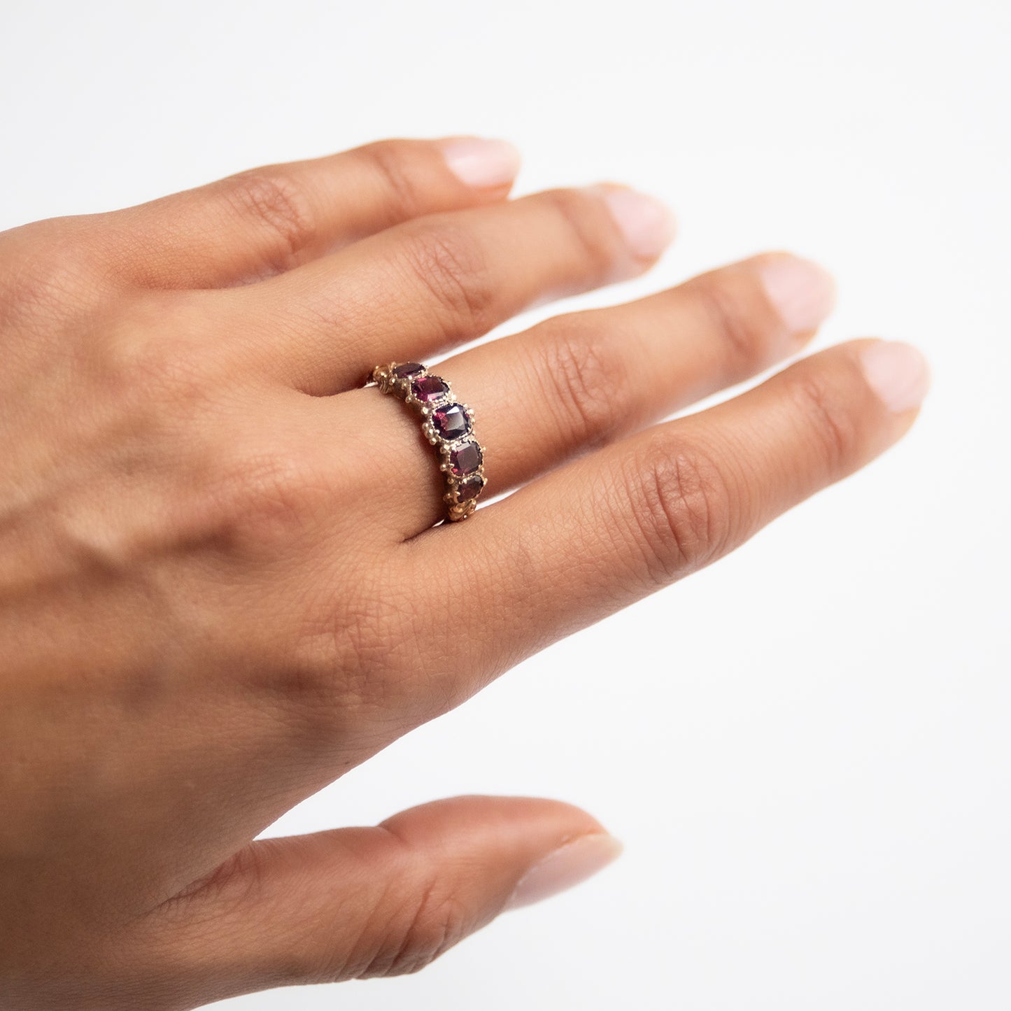 Victorian Five Garnet Ring