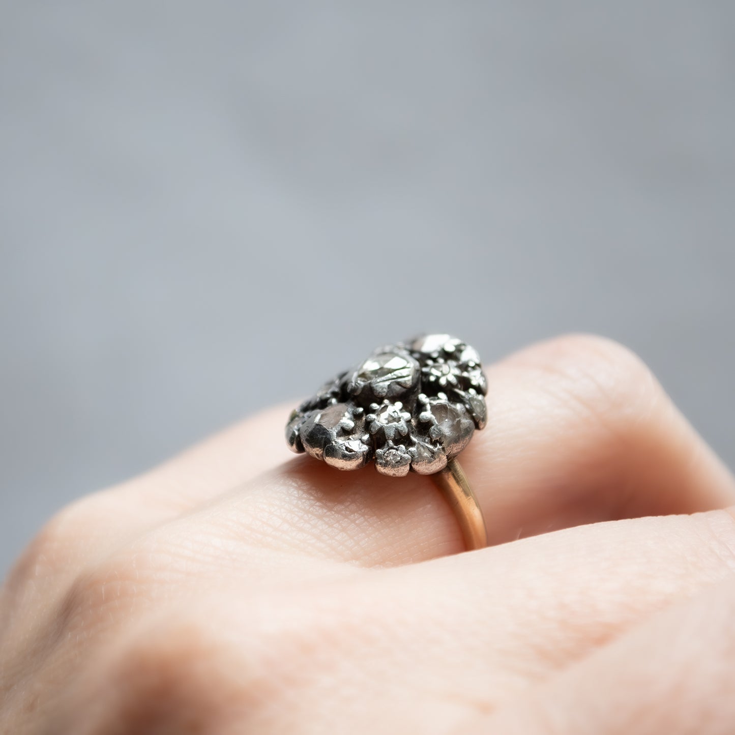 Georgian Diamond Halo Ring