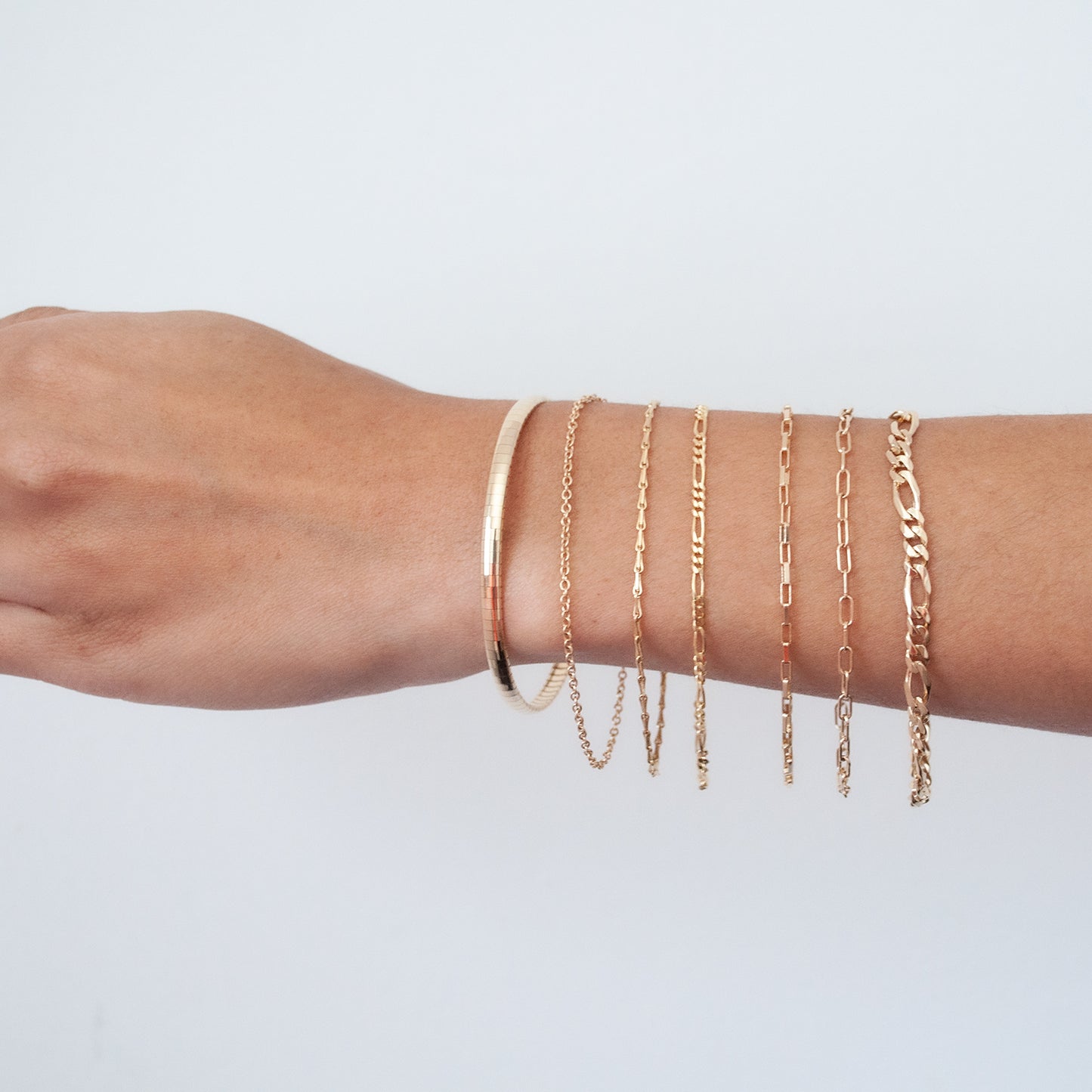 Wide Gold Figaro Bracelet