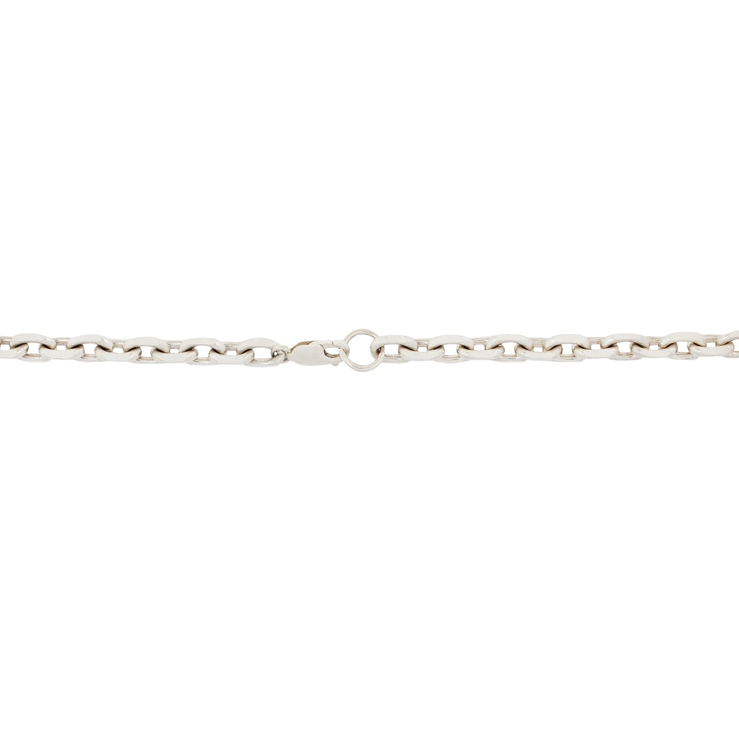 Silver Faceted Link Chain Necklace