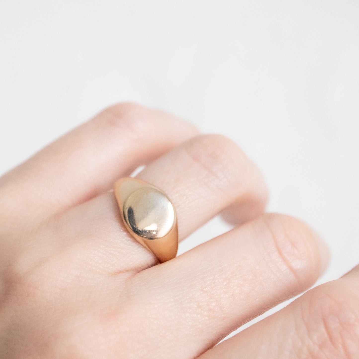 Round Gold Signet Ring