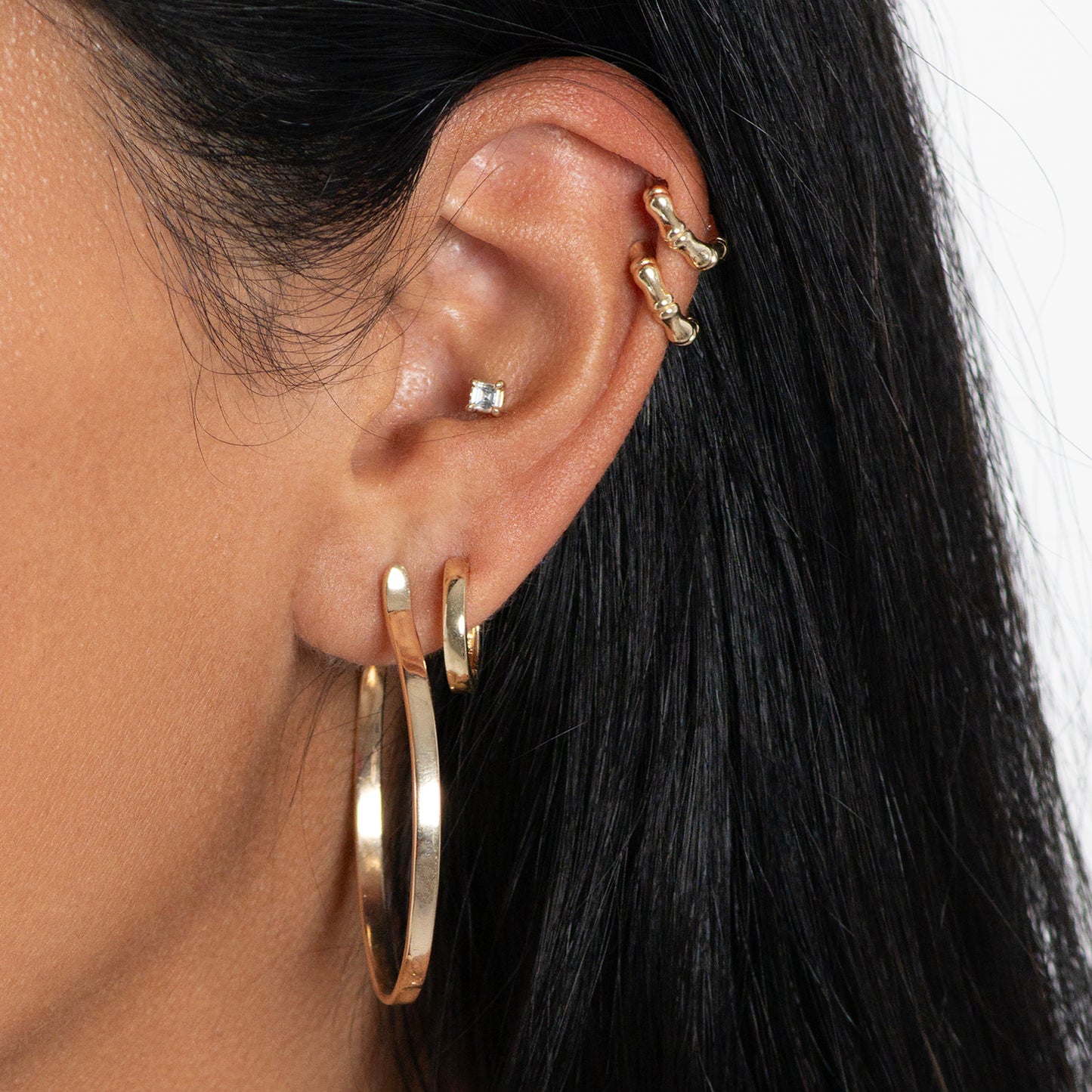 Large Gold Huggie Hoops