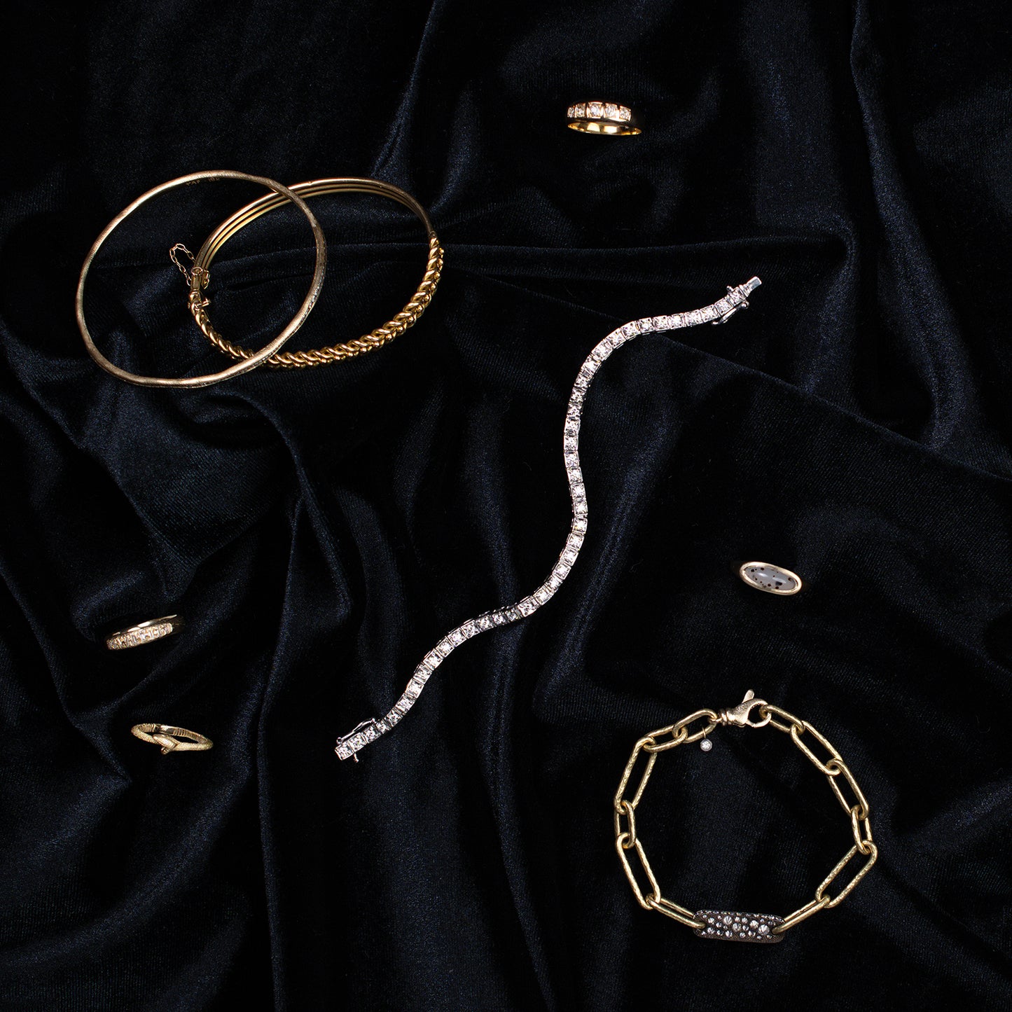 Diamond Noir Link Bracelet