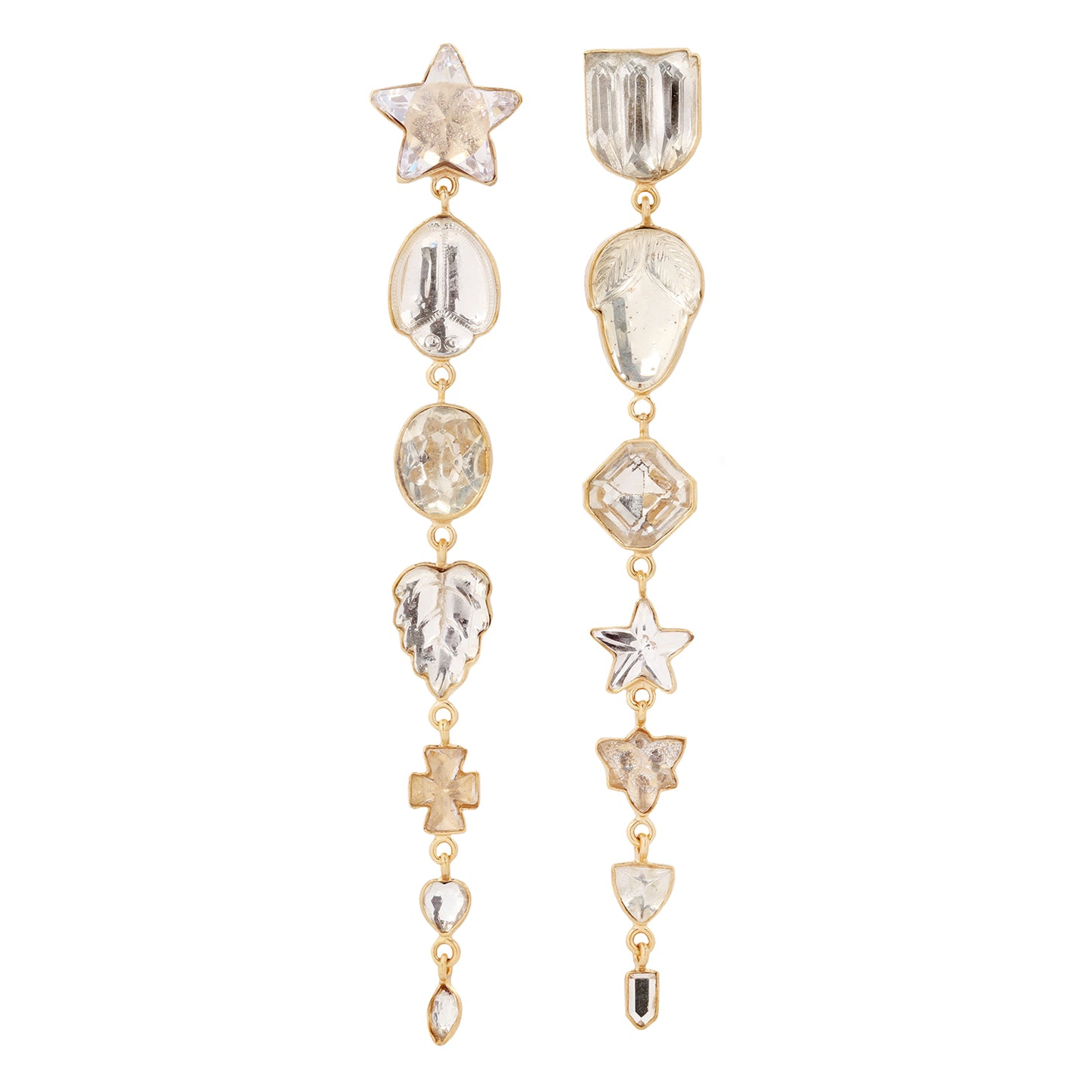 Star Seven Charm Drop Earrings