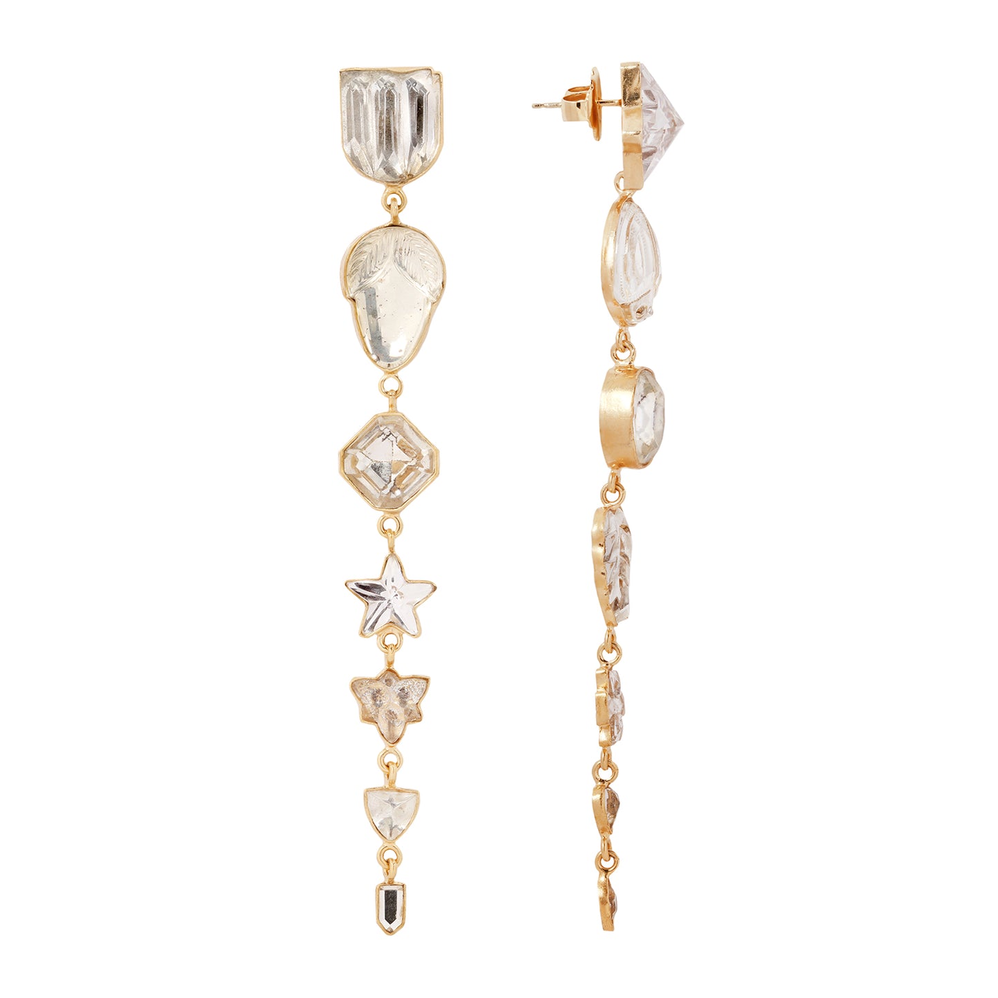 Star Seven Charm Drop Earrings