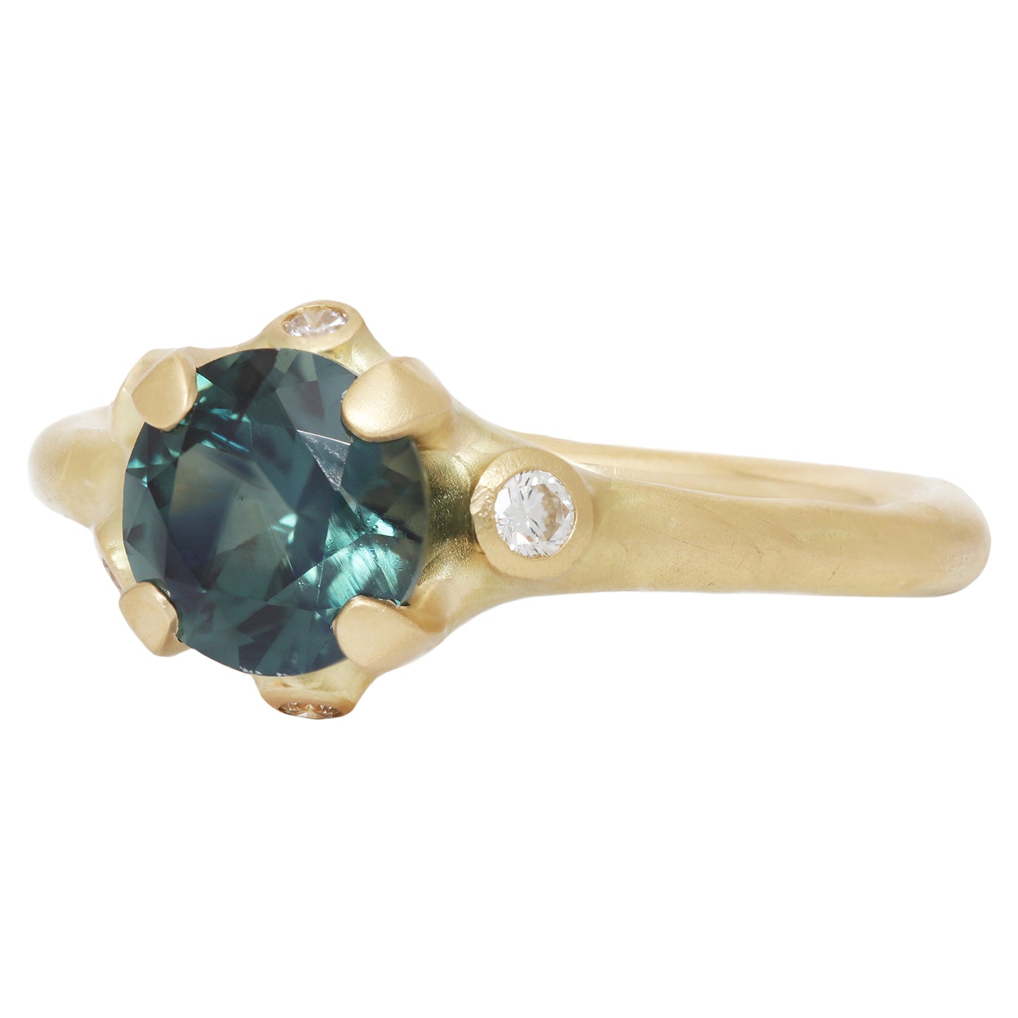 Sea Green Sapphire Cluster Ring