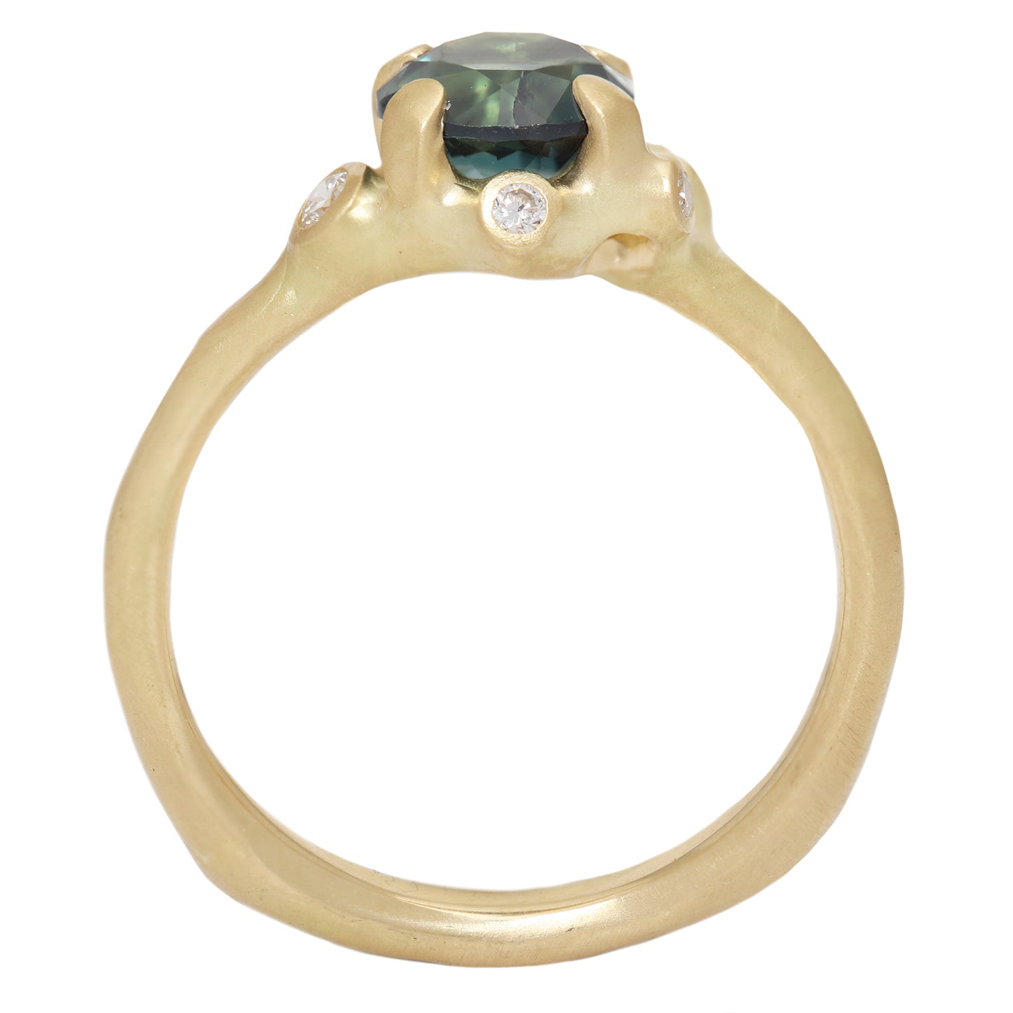 Sea Green Sapphire Cluster Ring