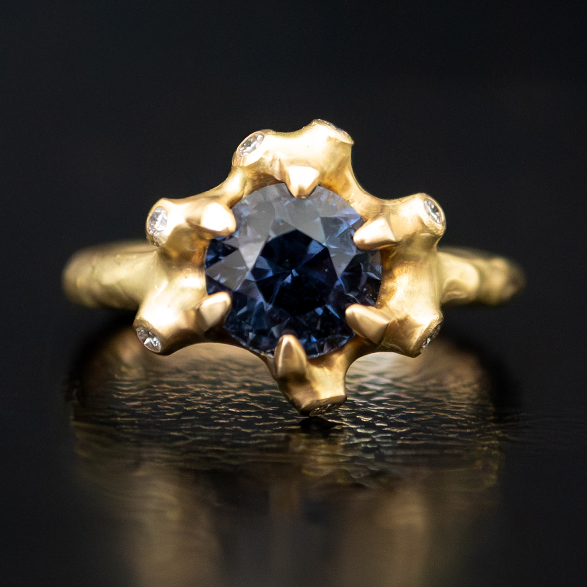 Blue Sapphire Barnacle Cluster Ring