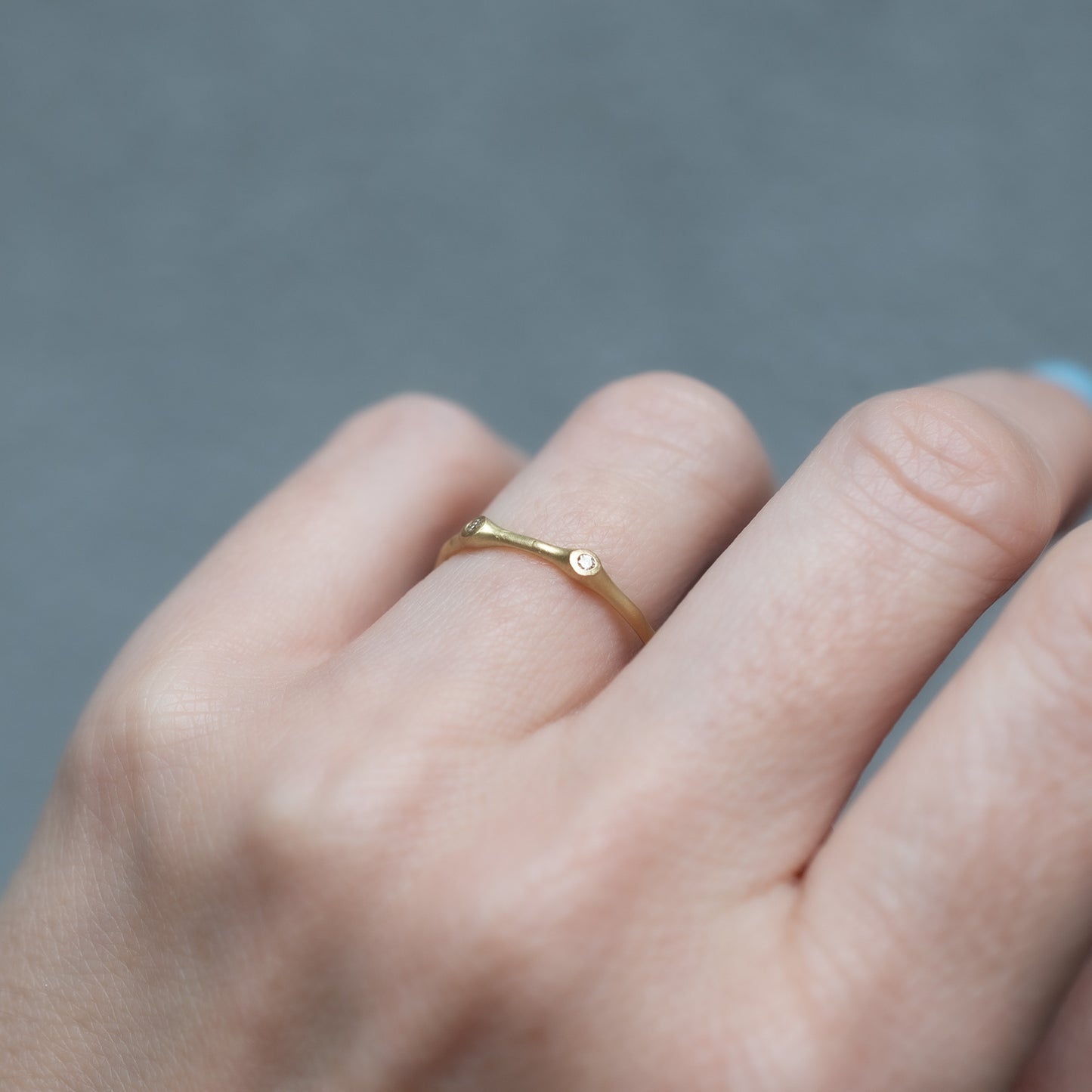 Petite White Diamond Stacking Ring