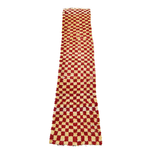 Red Checkerboard Moroccan Runner