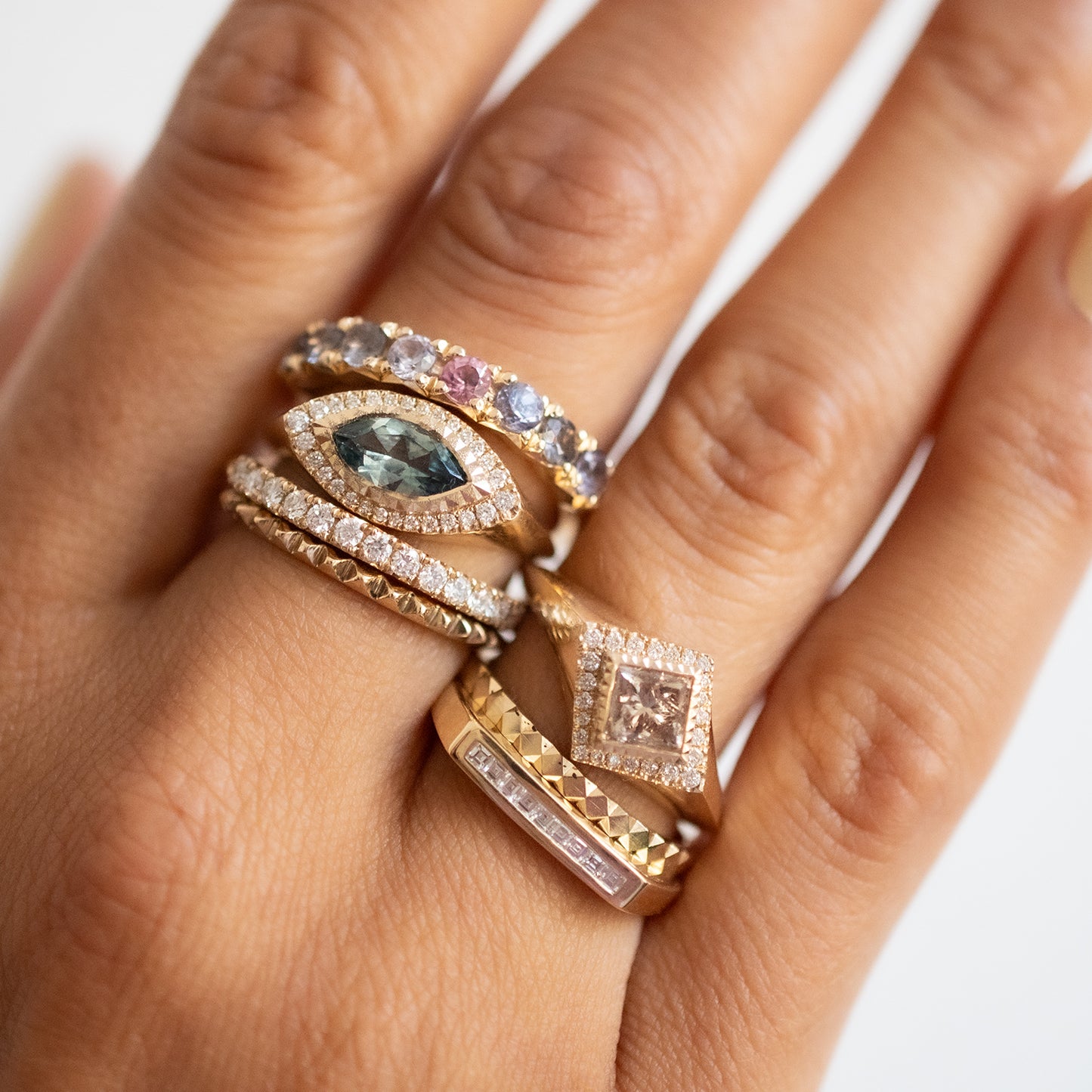 Sapphire Deco Eye Signet