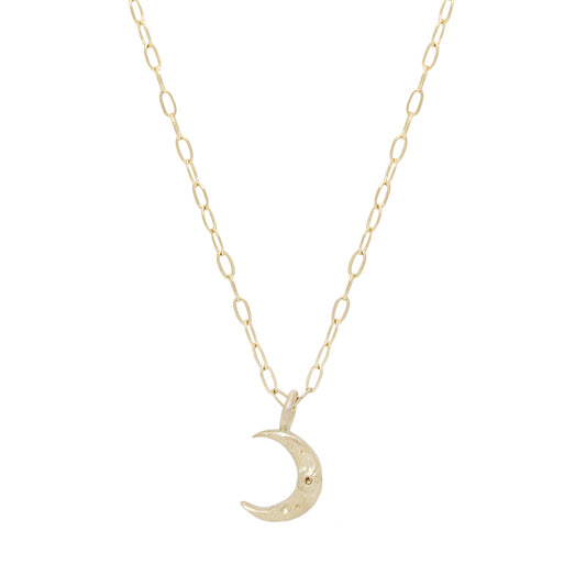 Tiny Gold Crescent Moon Necklace