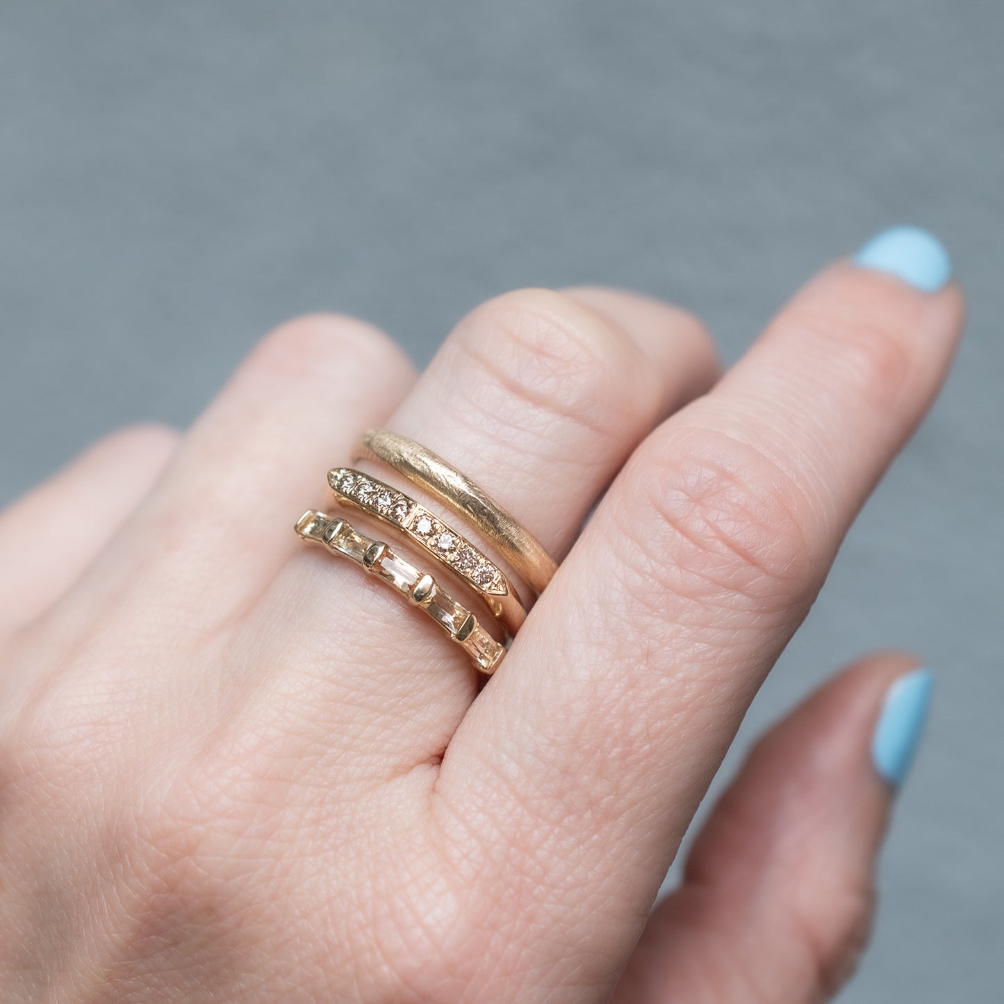 Noemi Carved Stacking Ring