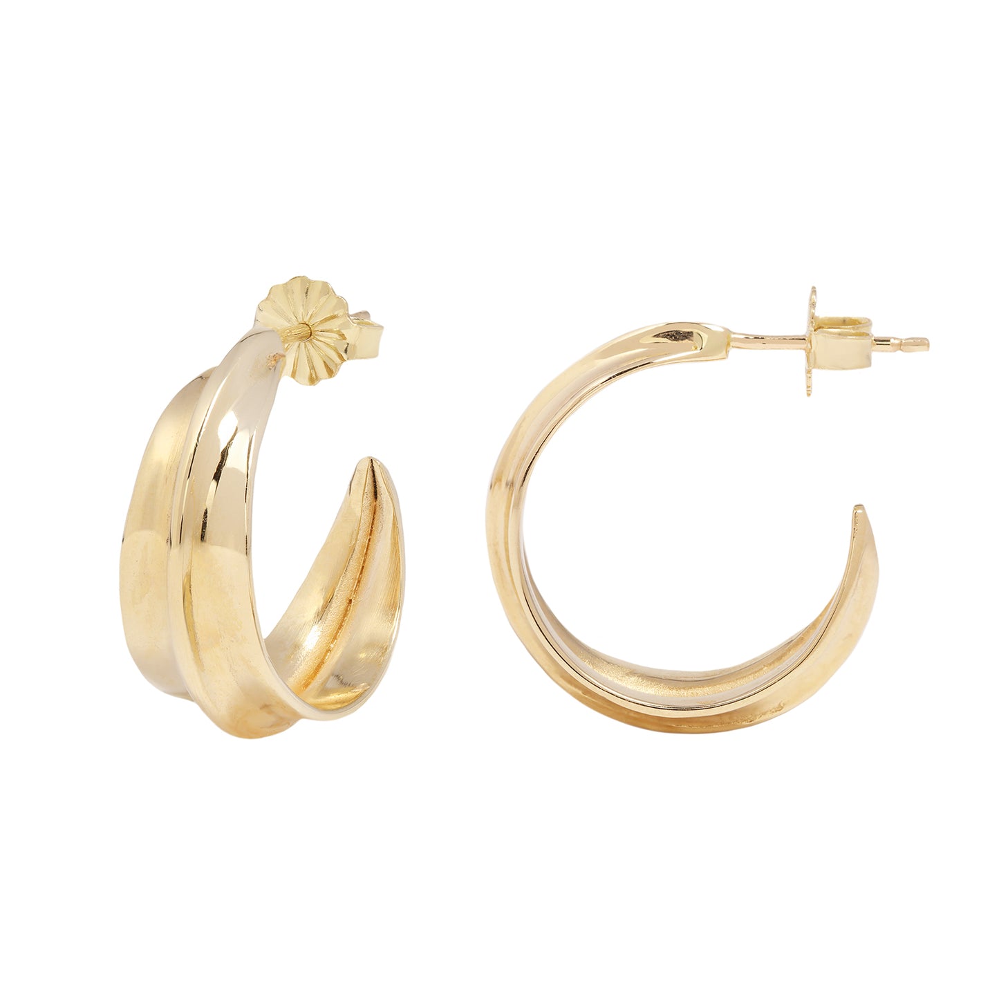 Mini Gold Sahara Ridge Hoop Earrings