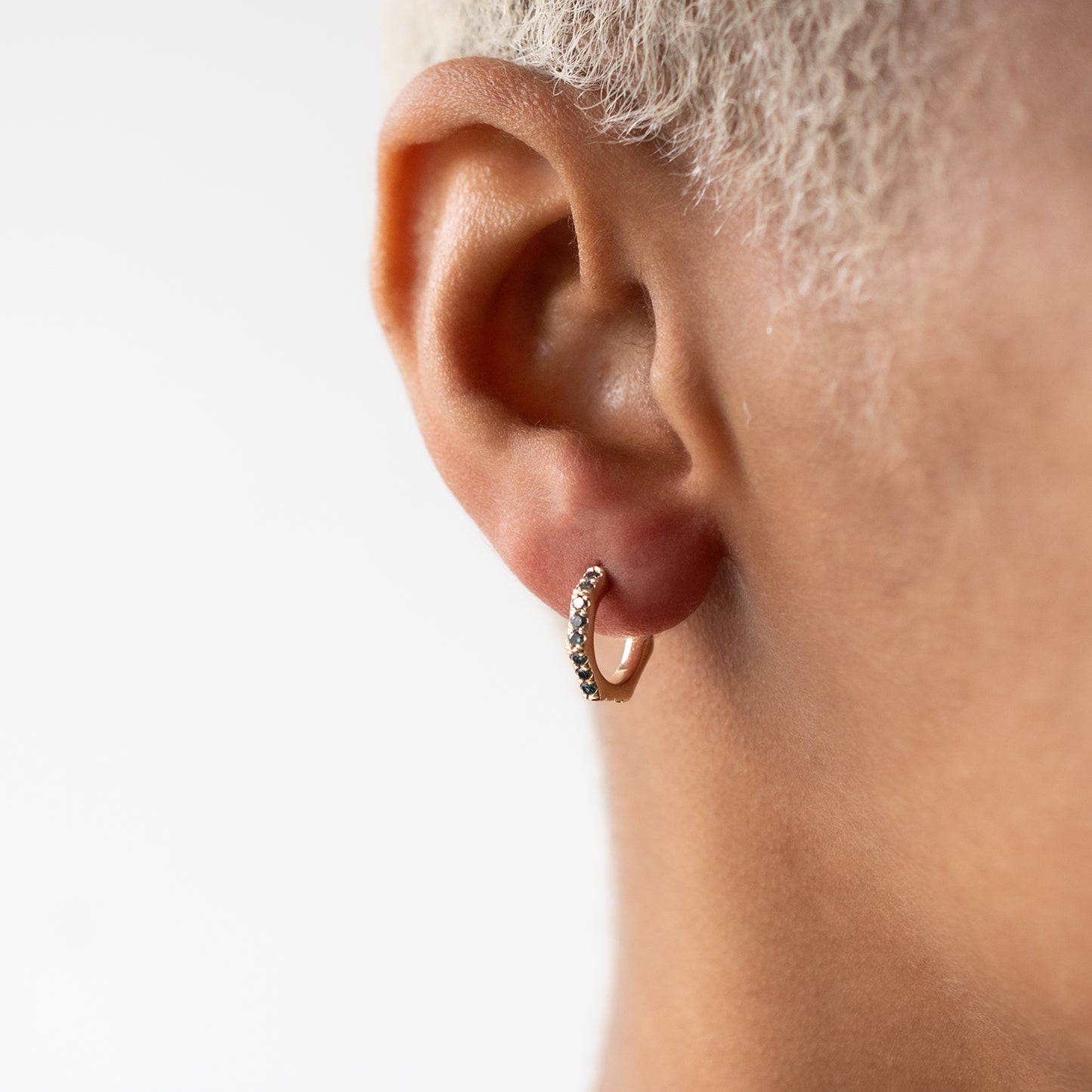 Teal Diamond Geometric Hoops
