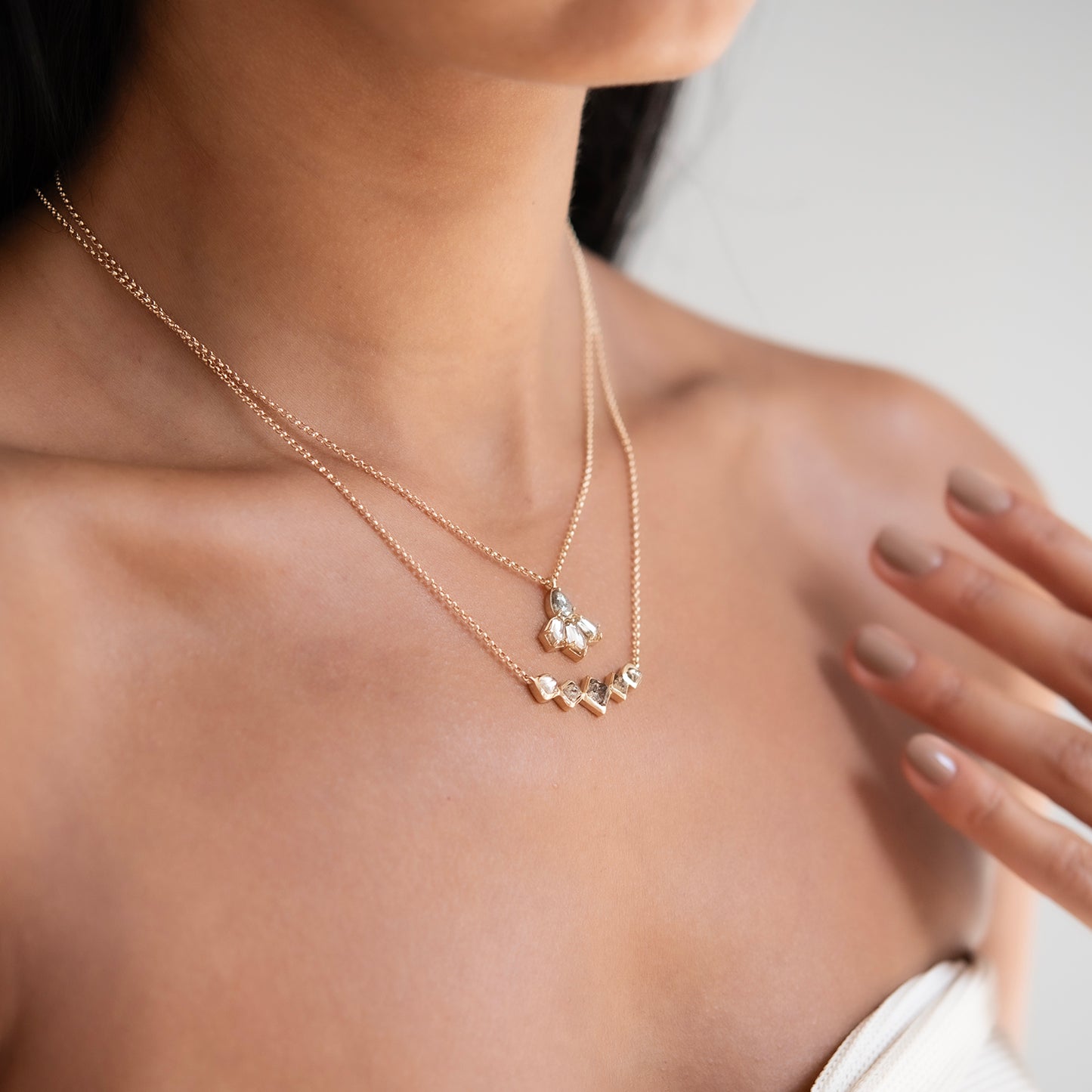 Pyramid Peaks Diamond Necklace