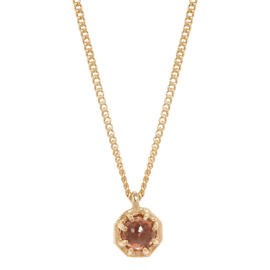 Small Garnet Octagon Necklace