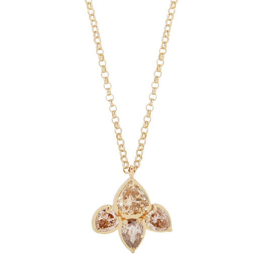 Champagne Diamond Lotus Necklace