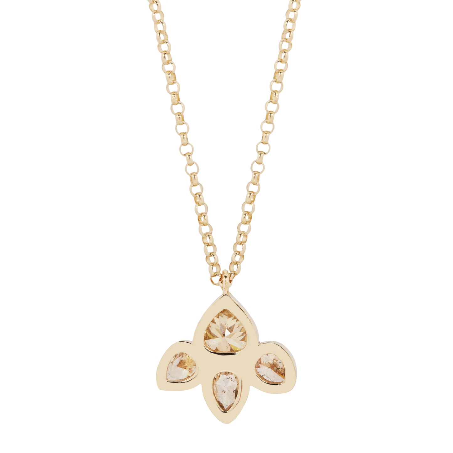 Champagne Diamond Lotus Necklace