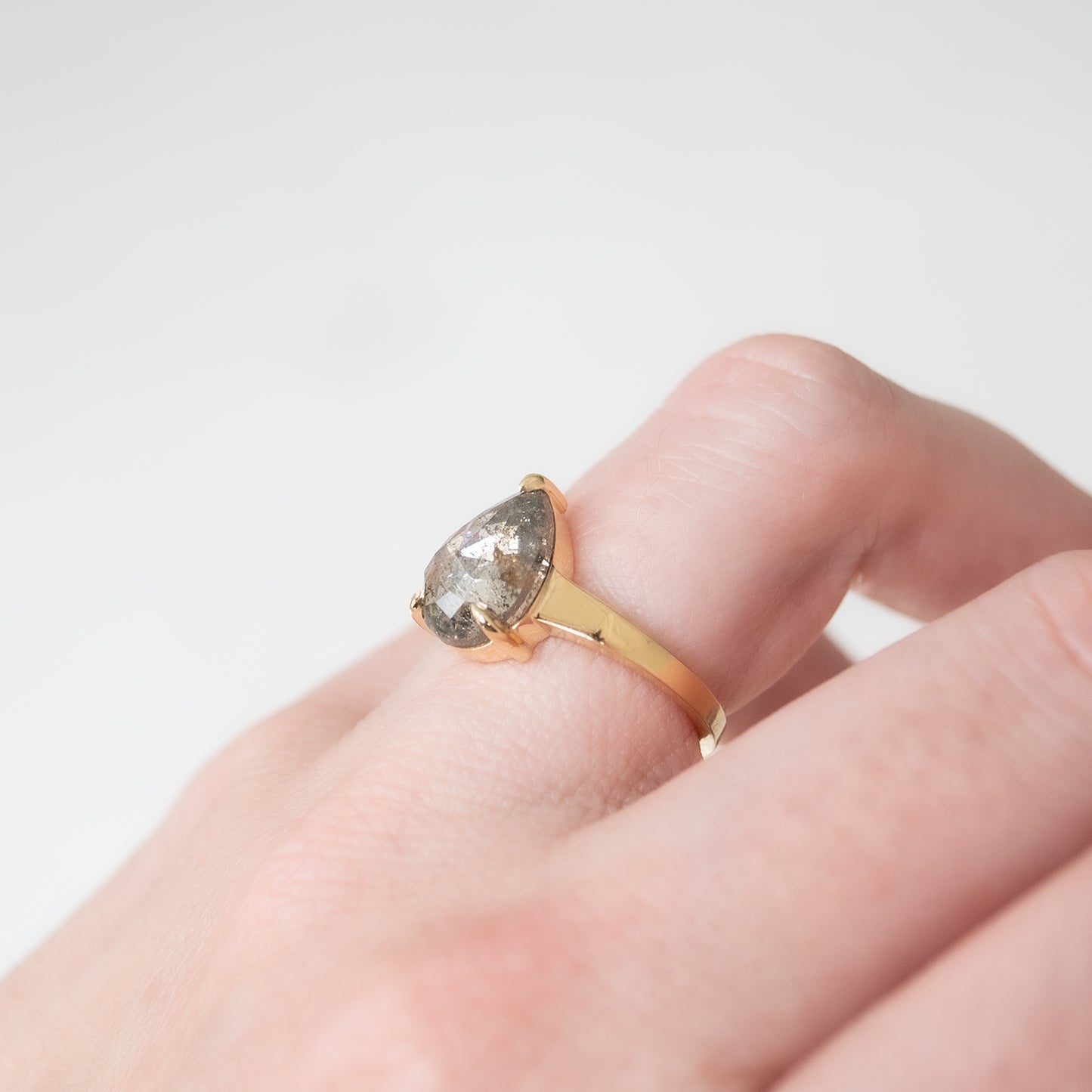 Glacier Gray Pear Diamond Ring