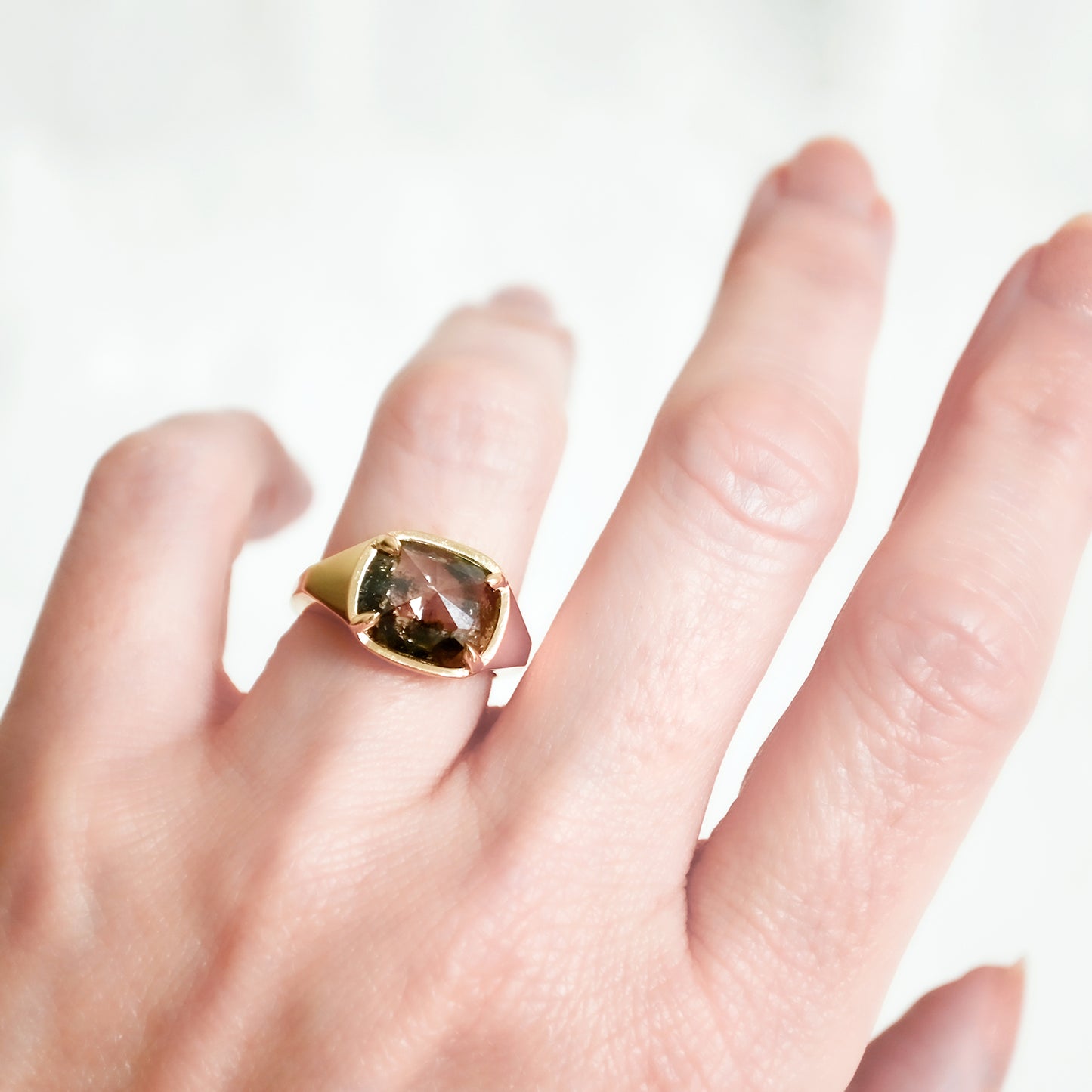 Speckled Diamond Empire Ring