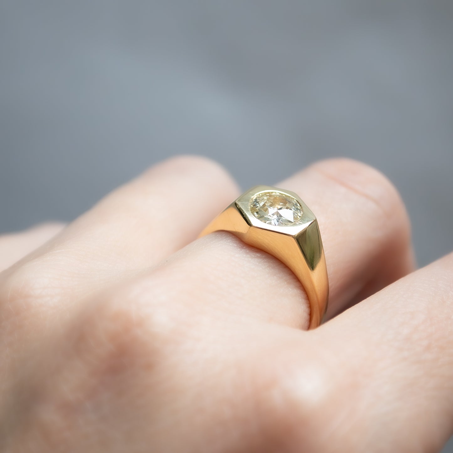 Supernova Diamond Signet Ring