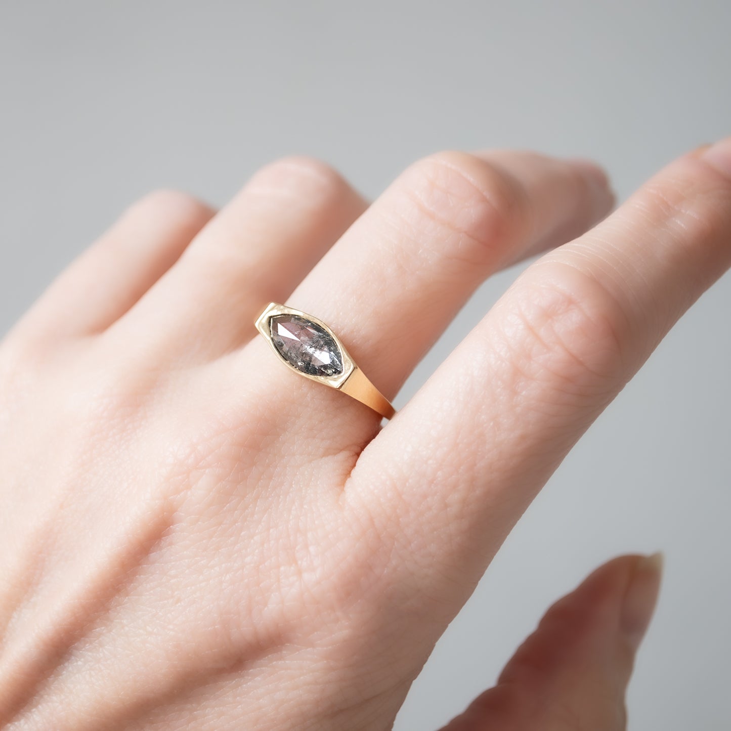 Stormy Diamond Marquise Ring