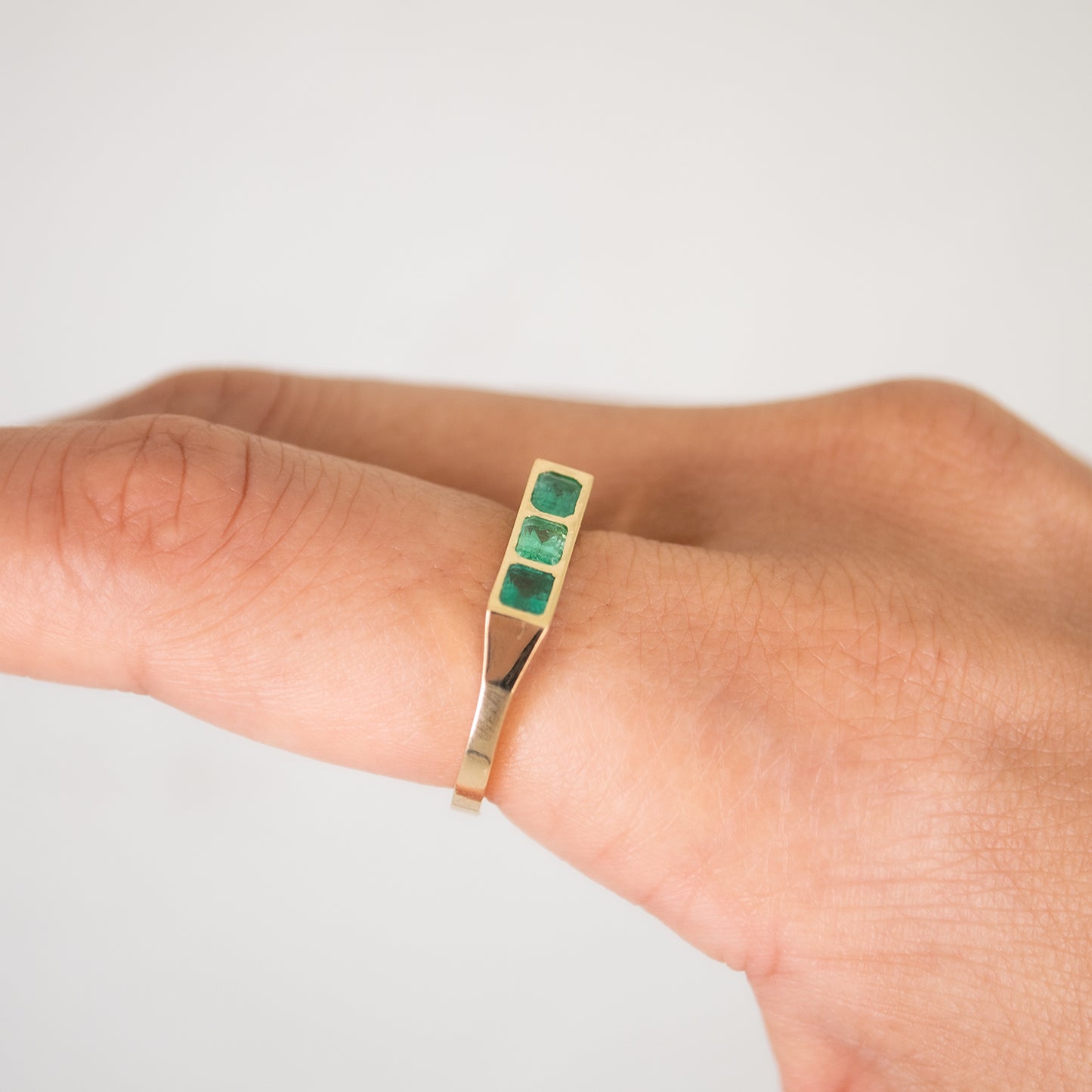 Emerald Guardian Bar Ring