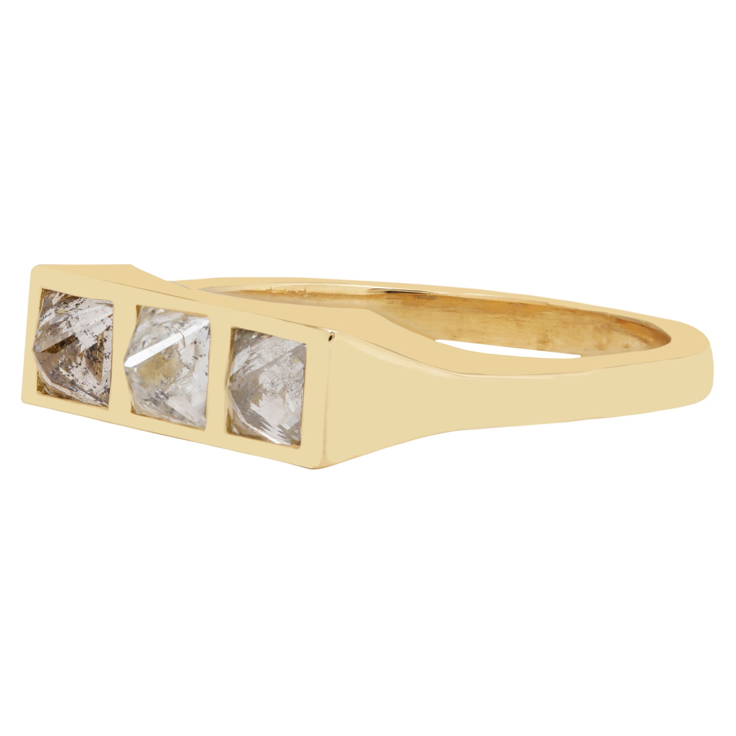 White Pyramid Guardian Bar Ring